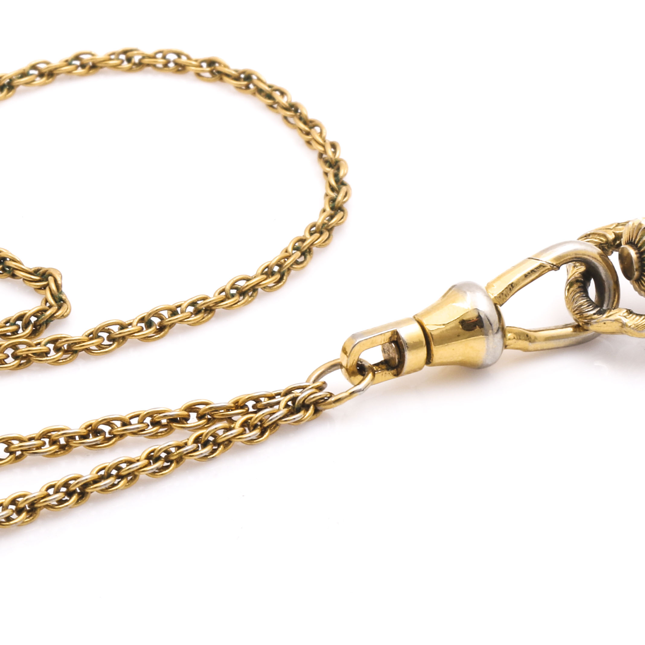 Elgin Gold Tone Mother of Pearl Pendant Watch