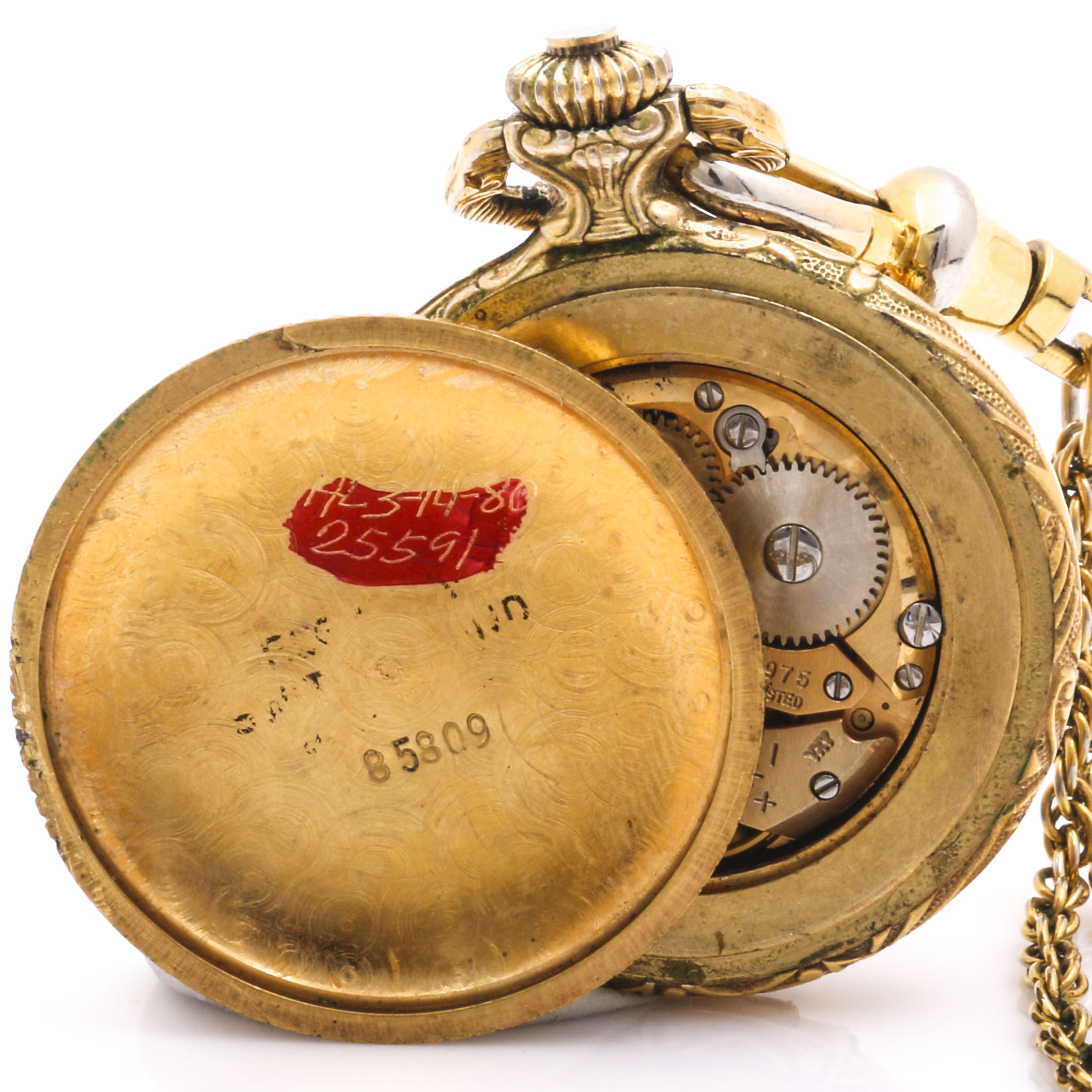 Elgin Gold Tone Mother of Pearl Pendant Watch