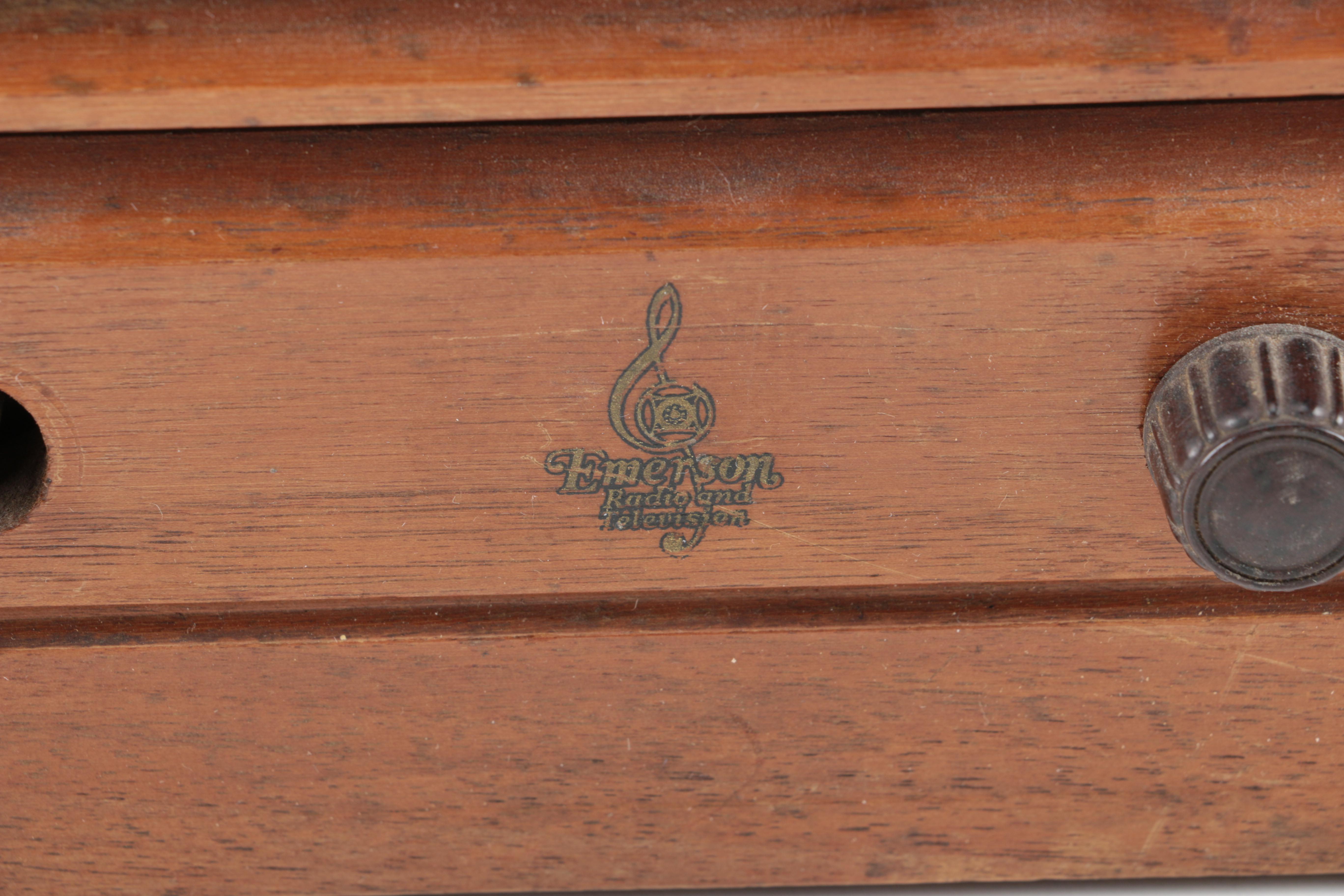 Two Vintage Wooden Radios Including Emerson