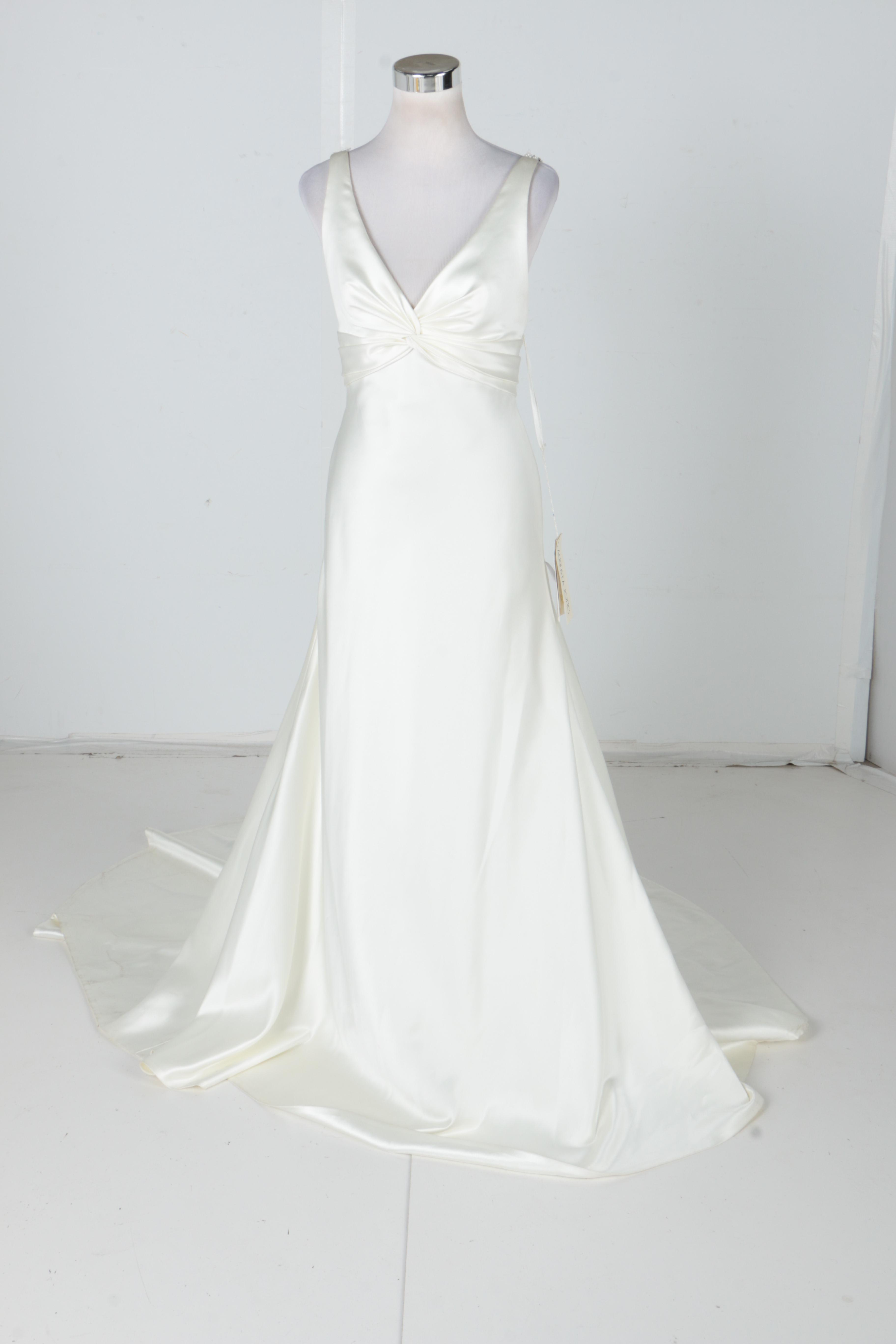 Augusta Jones Cream Satin Modern Bridal Gown