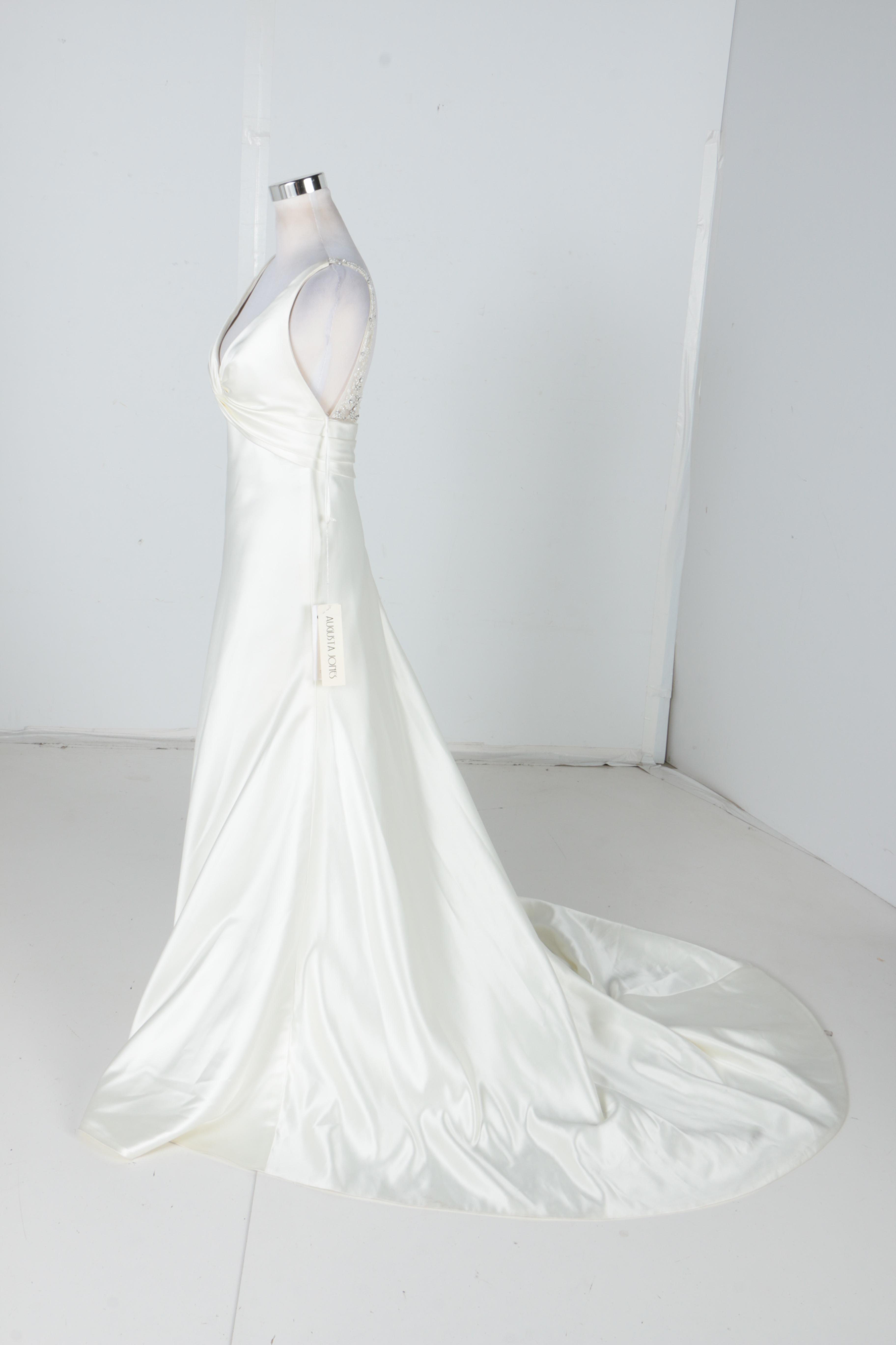 Augusta Jones Cream Satin Modern Bridal Gown