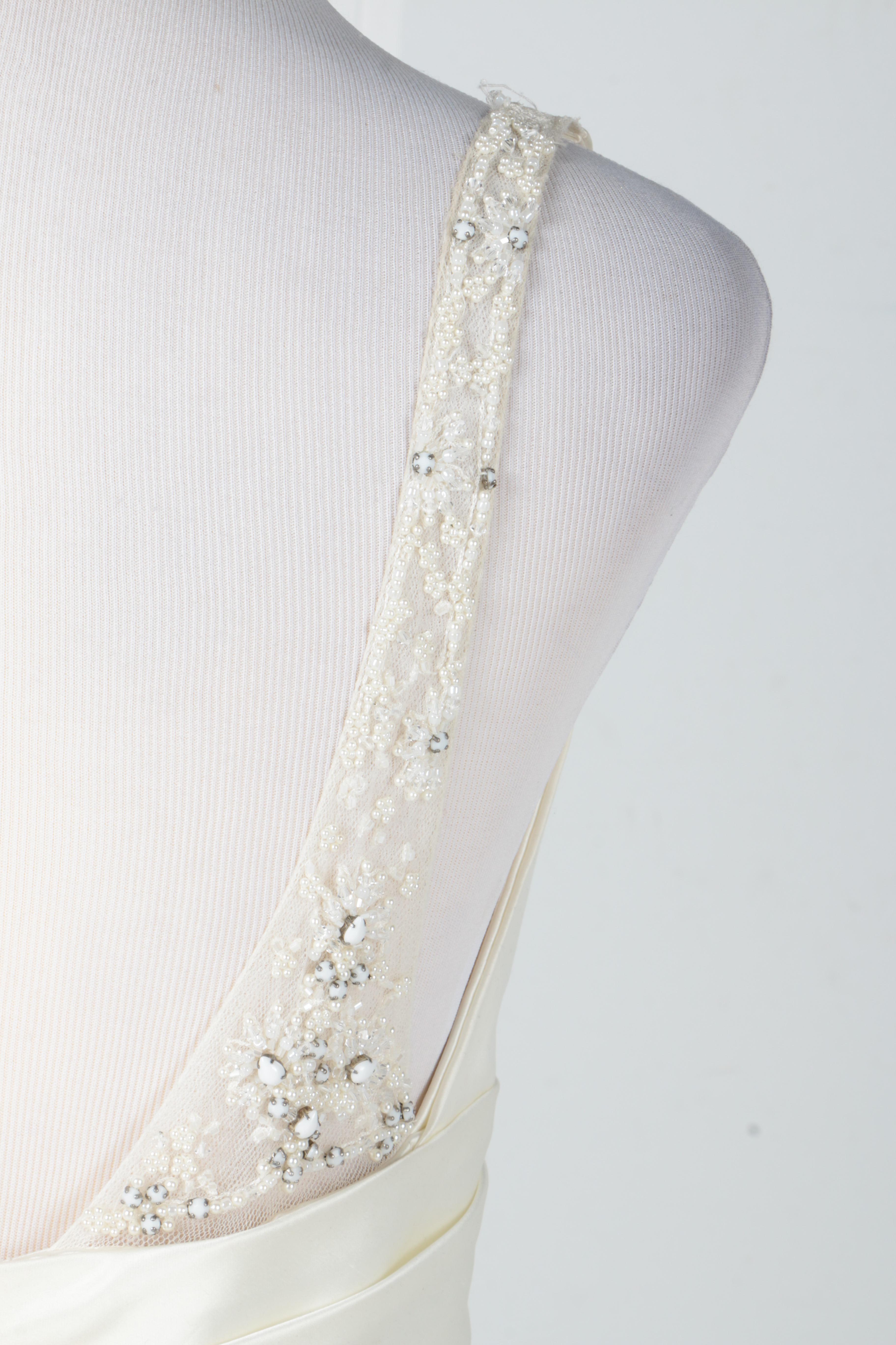 Augusta Jones Cream Satin Modern Bridal Gown