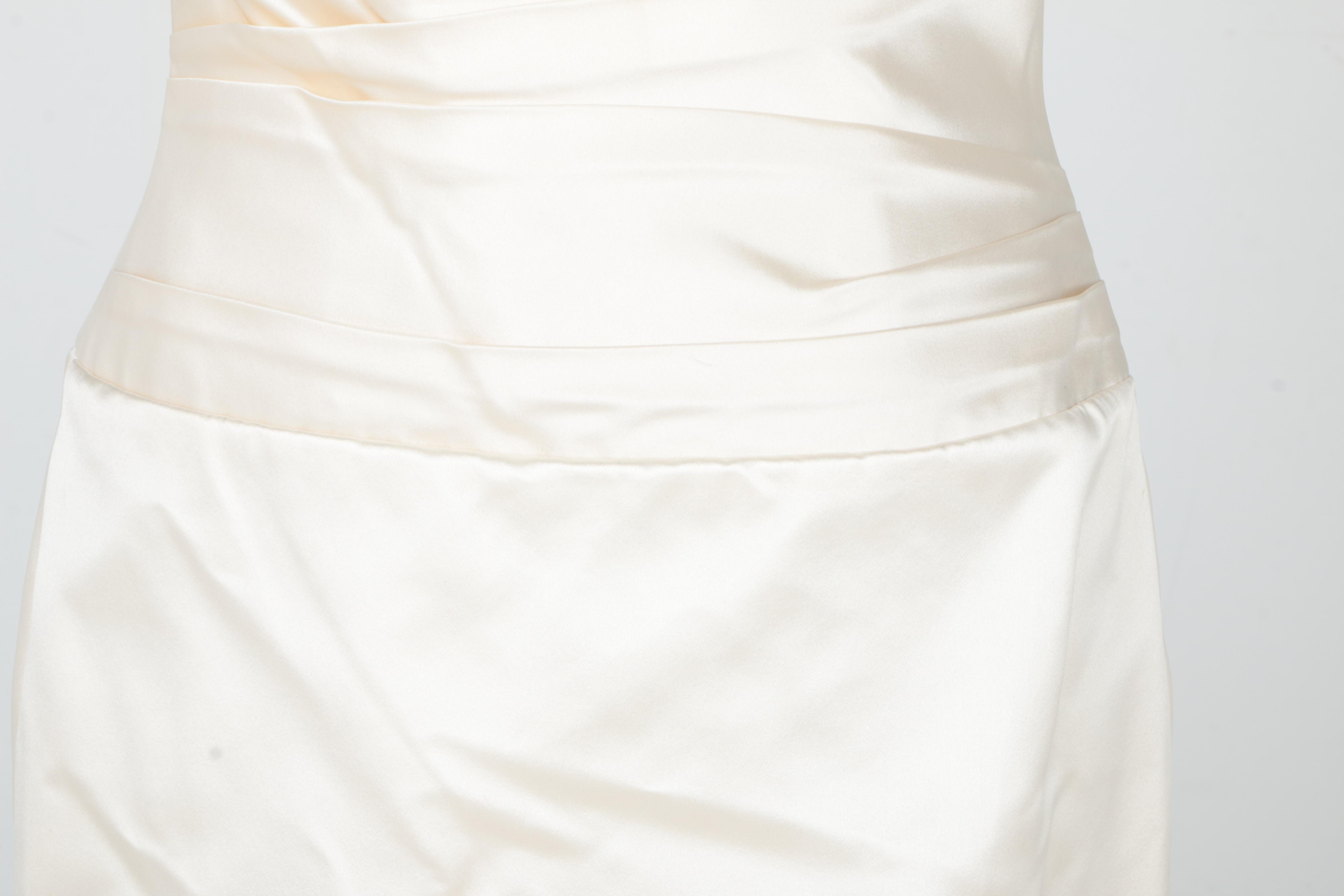 Jenny Lee Couture Ivory Silk Satin Strapless Contemporary Bridal Gown