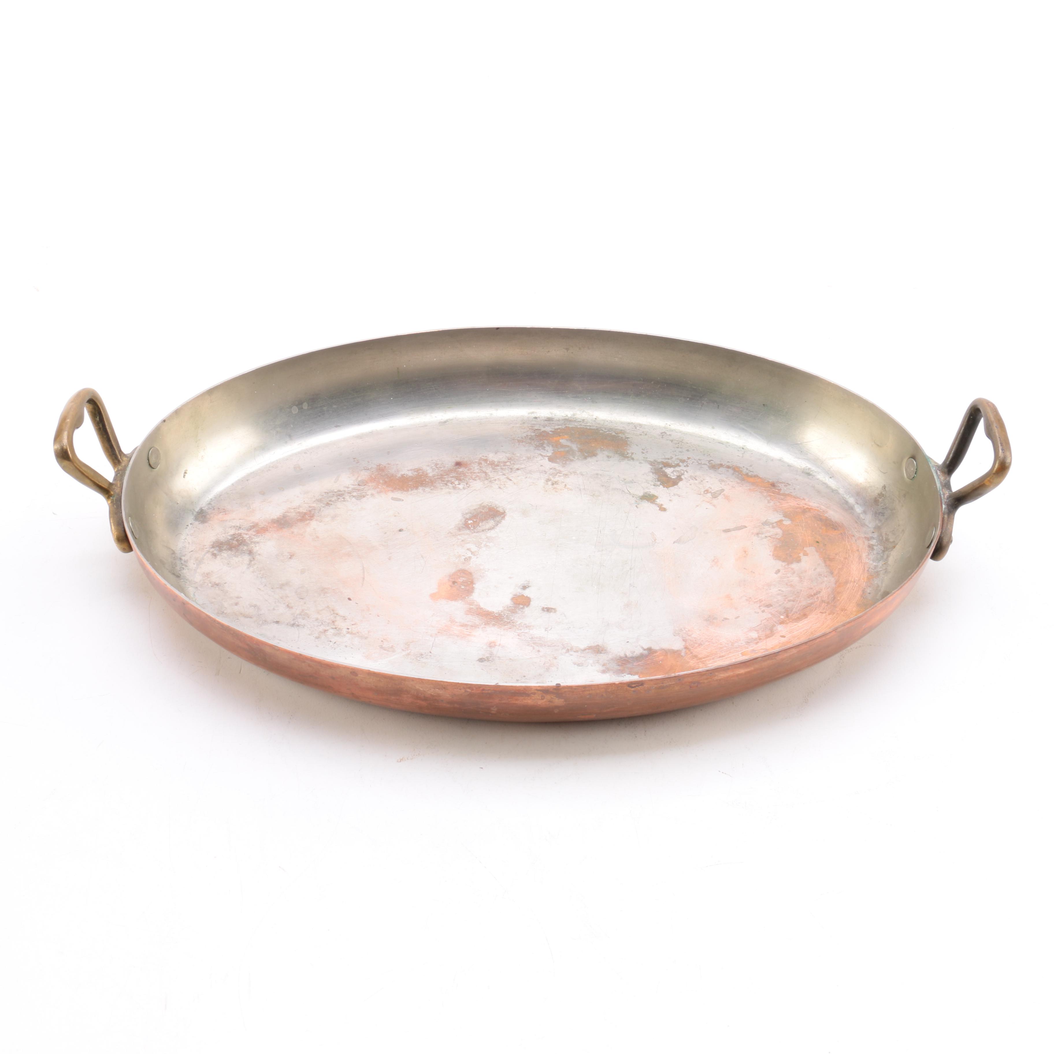 Daewoo Copper Pan and Assorted Metal Servingware