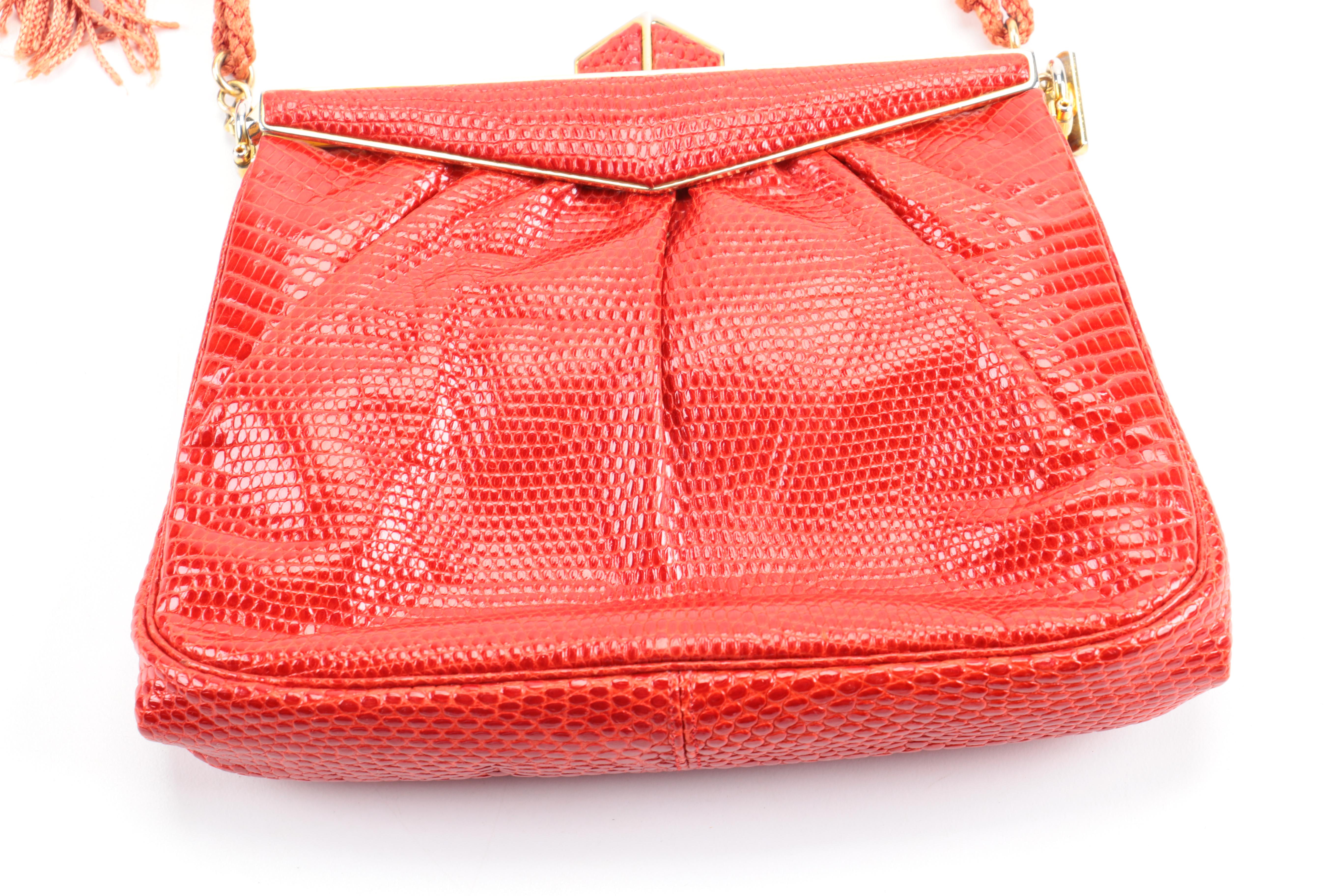 Judith Leiber Red Leather Purse
