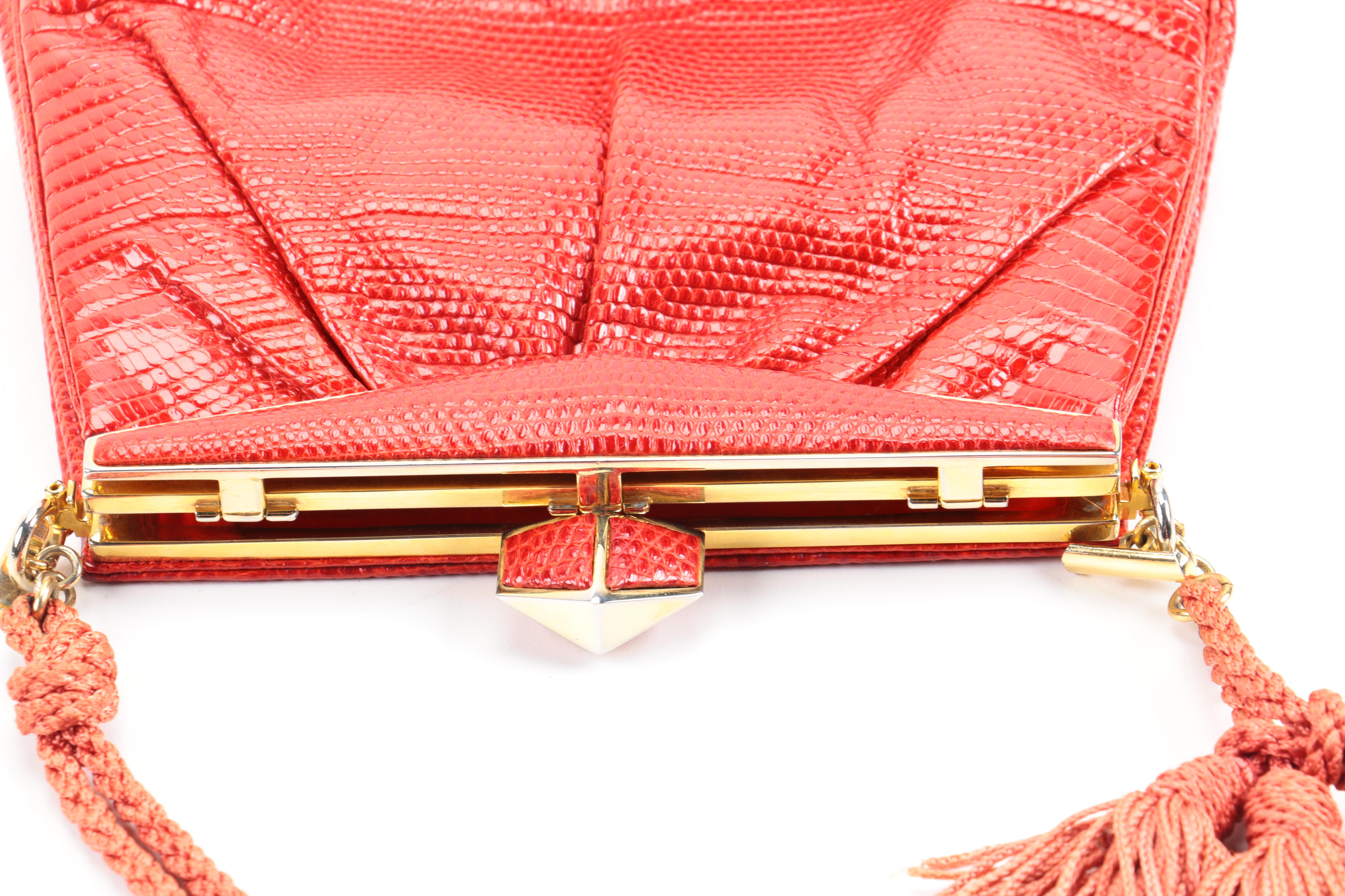 Judith Leiber Red Leather Purse
