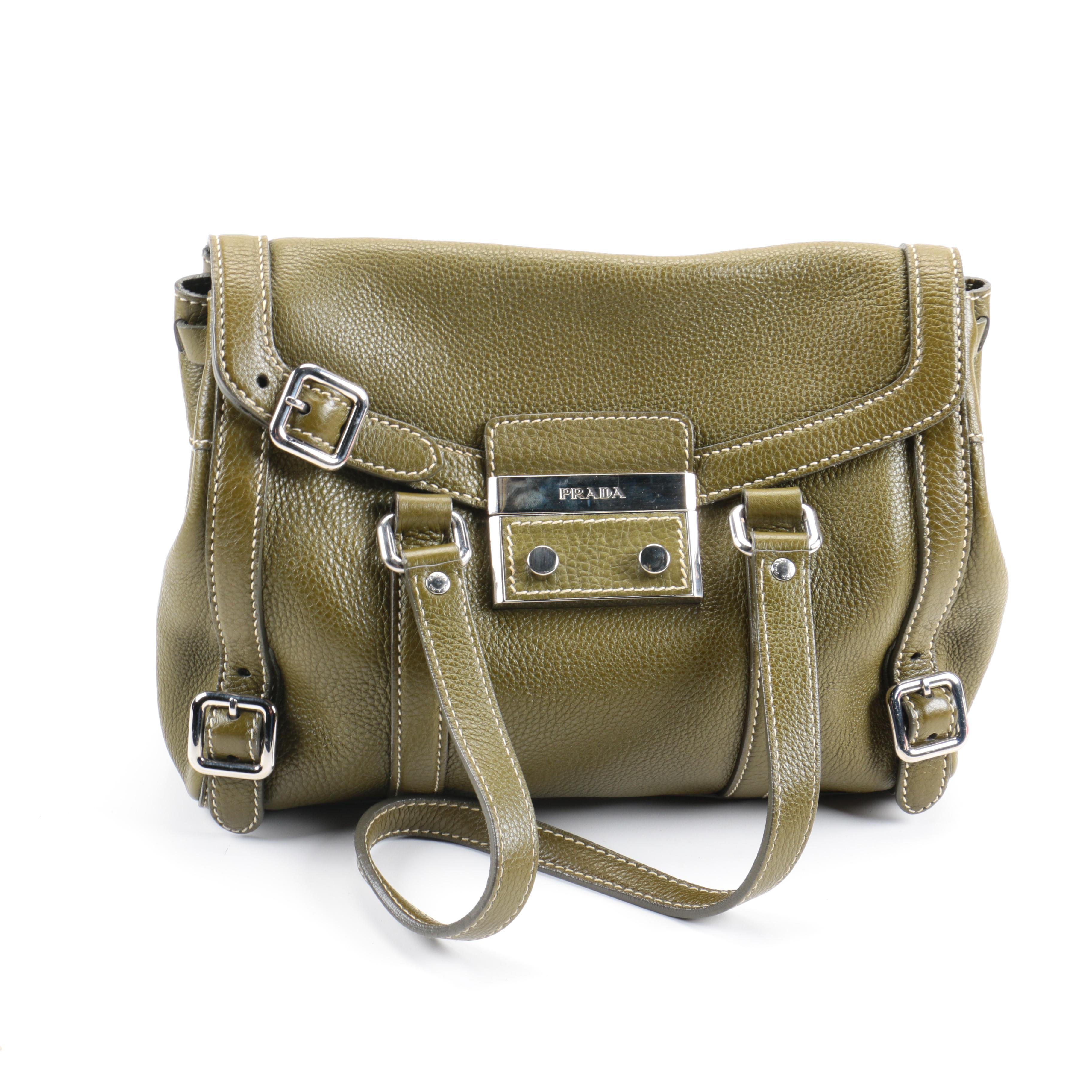 Prada Pebbled Leather Satchel