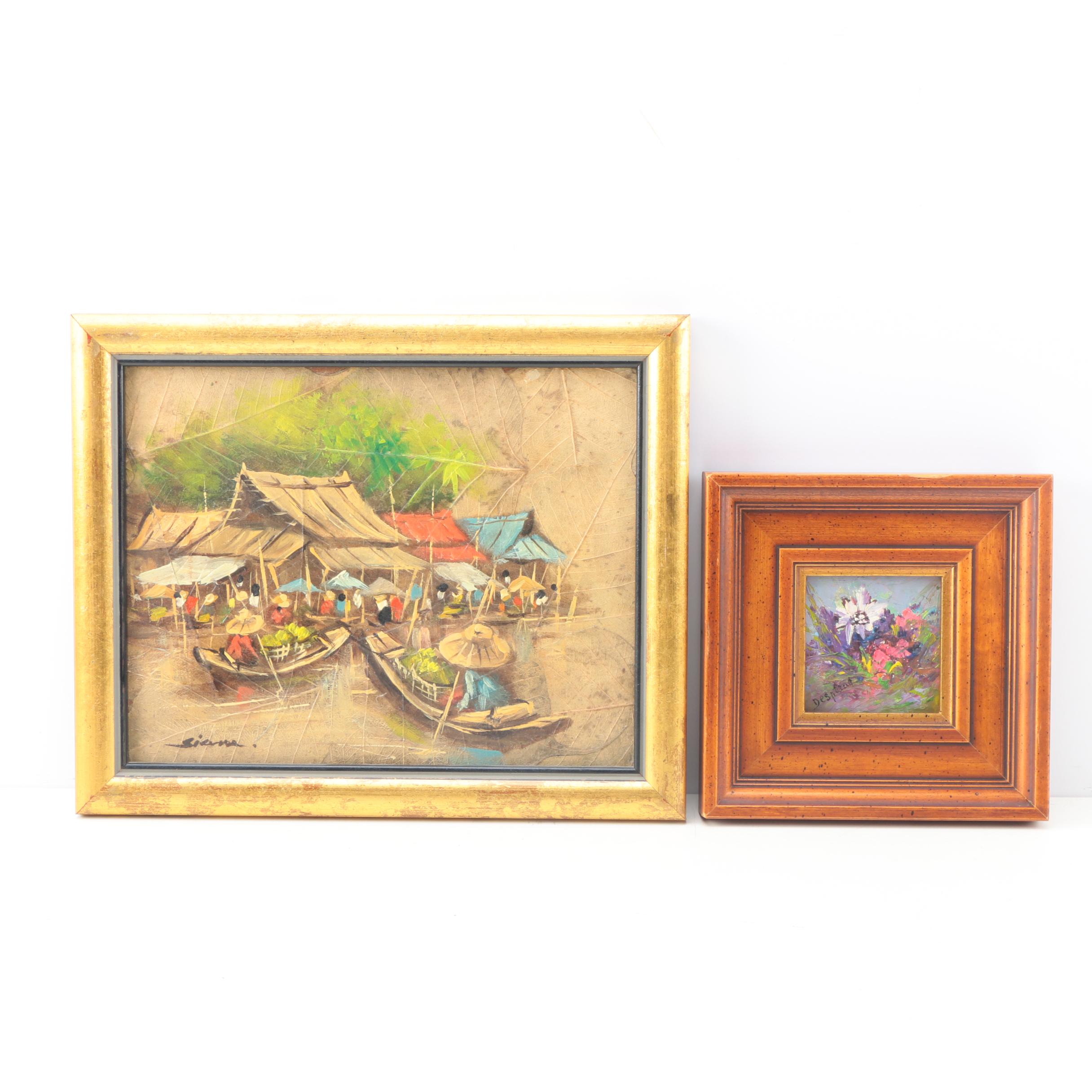 Pair of Oil Paintings on Board