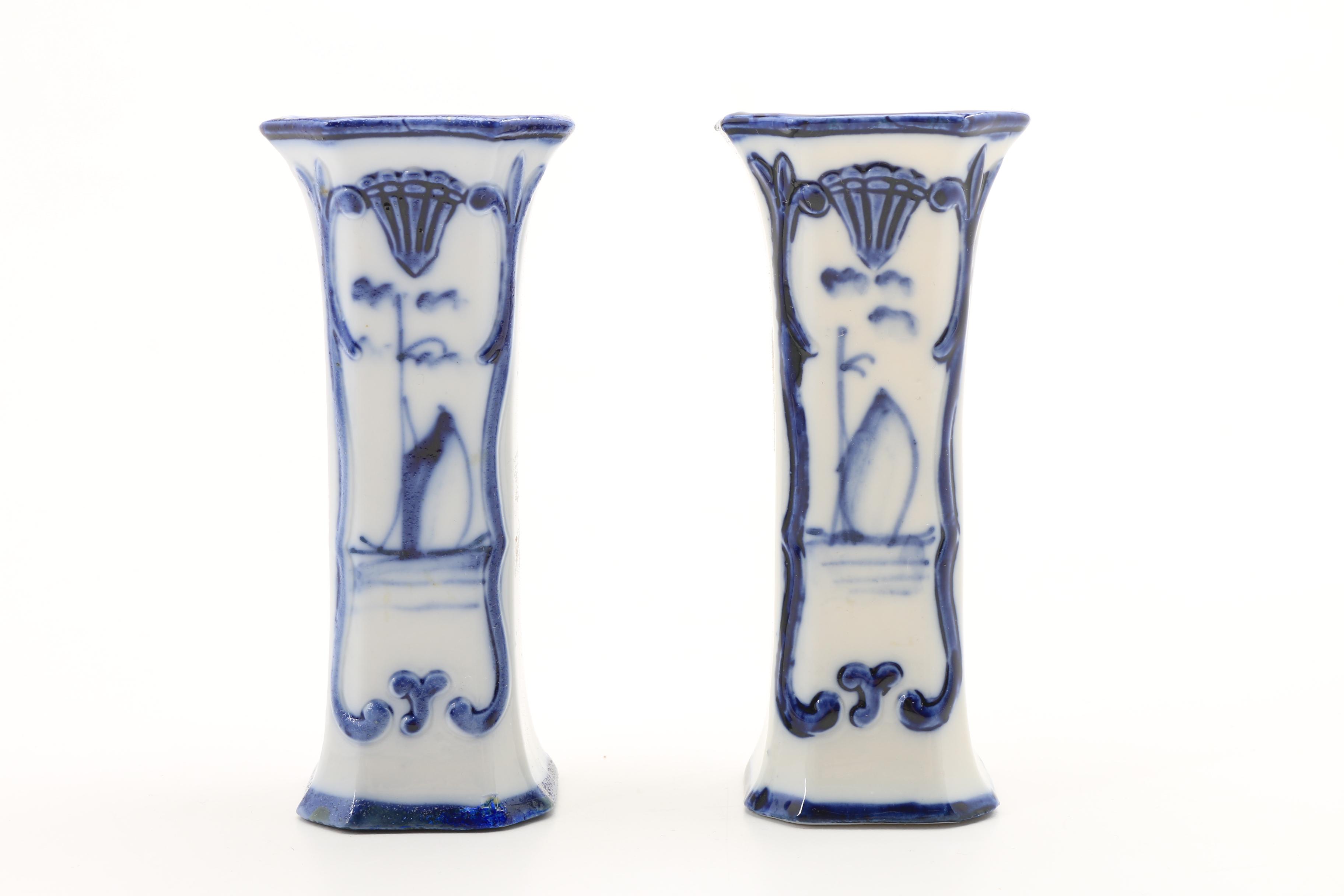 "Meissen" England Ceramic Platter and German Porcelain Vases