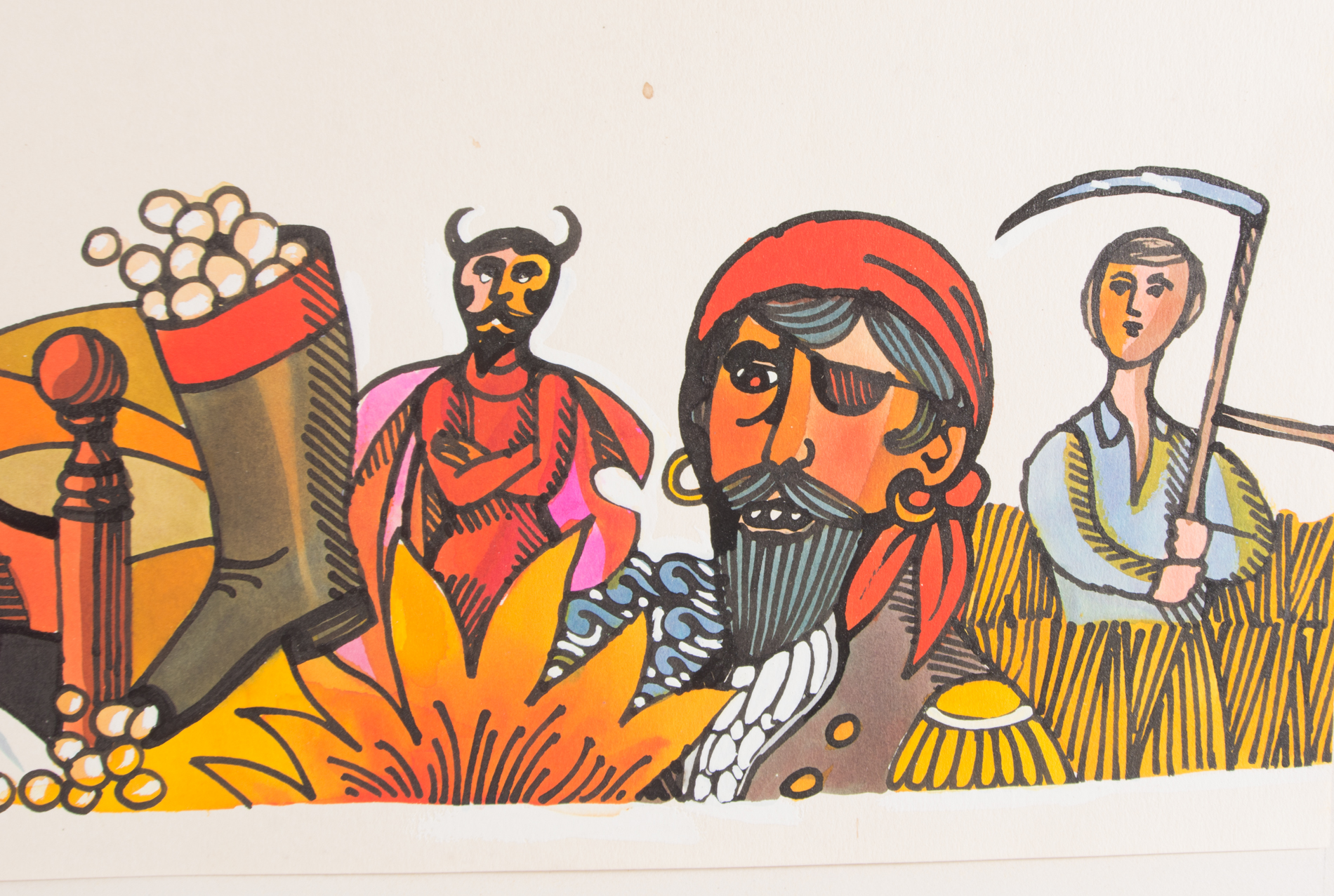 John Alcorn Silkscreen on Paper "New Hampshire Legends"