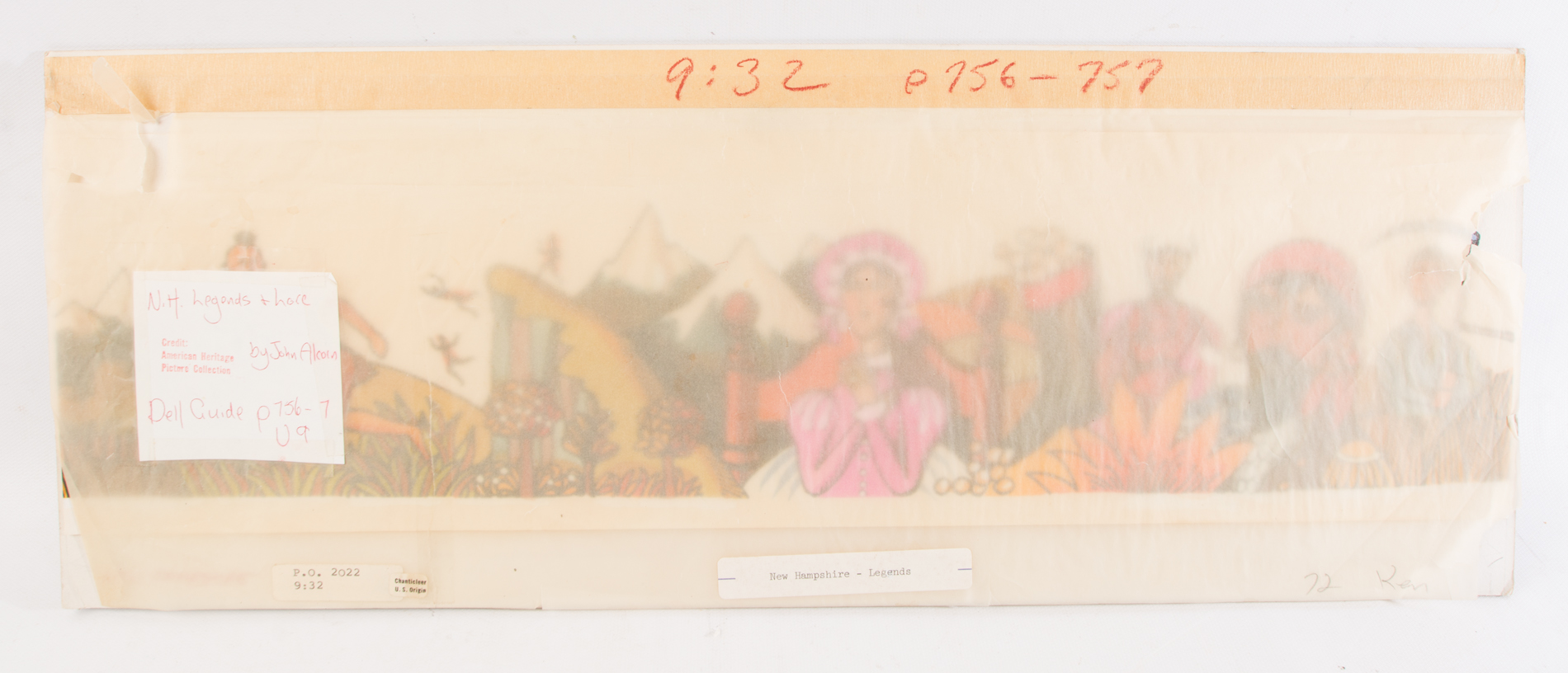 John Alcorn Silkscreen on Paper "New Hampshire Legends"