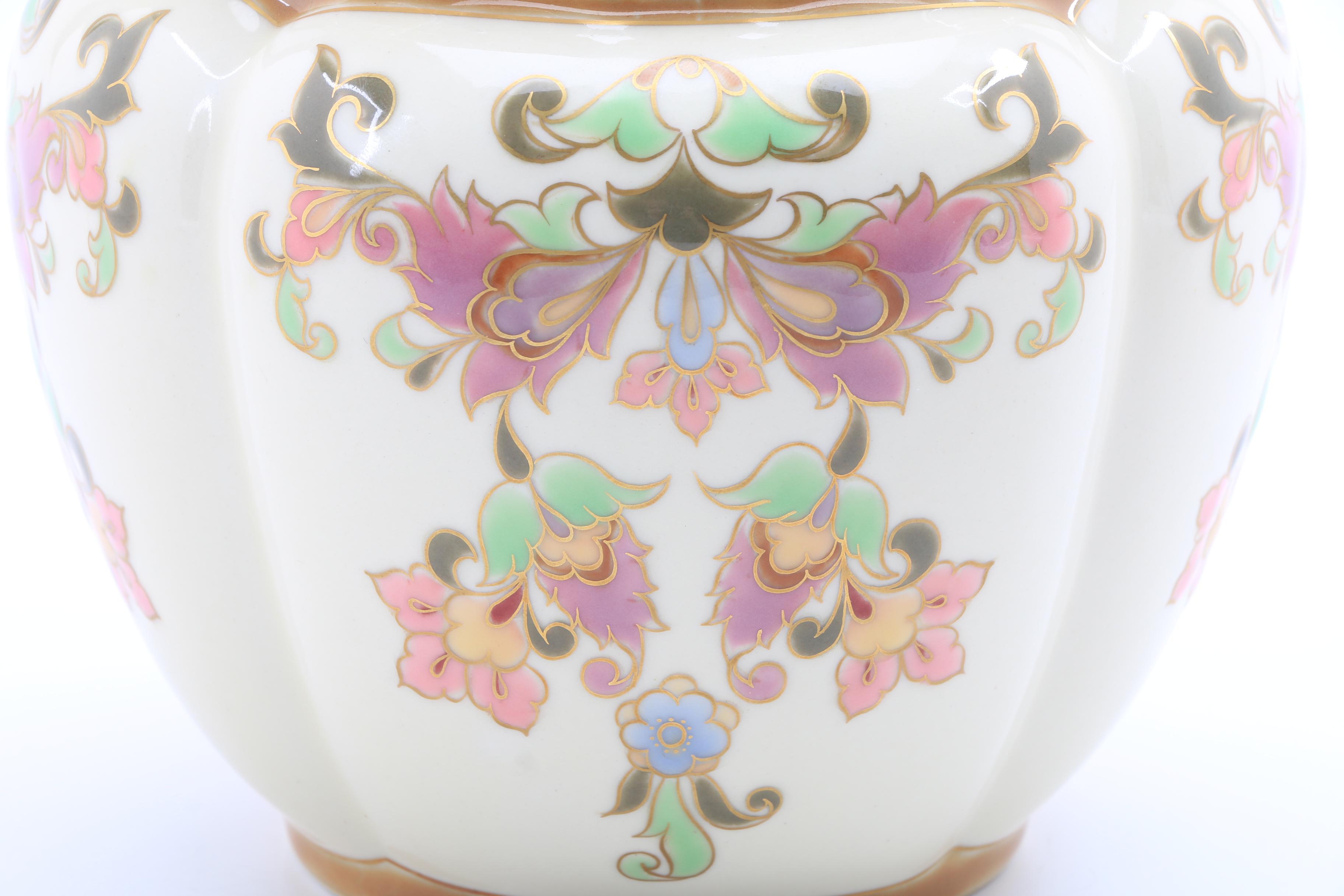 Zsolnay Pottery Ceramic Jardiniere Signed "Rozsahegyine"