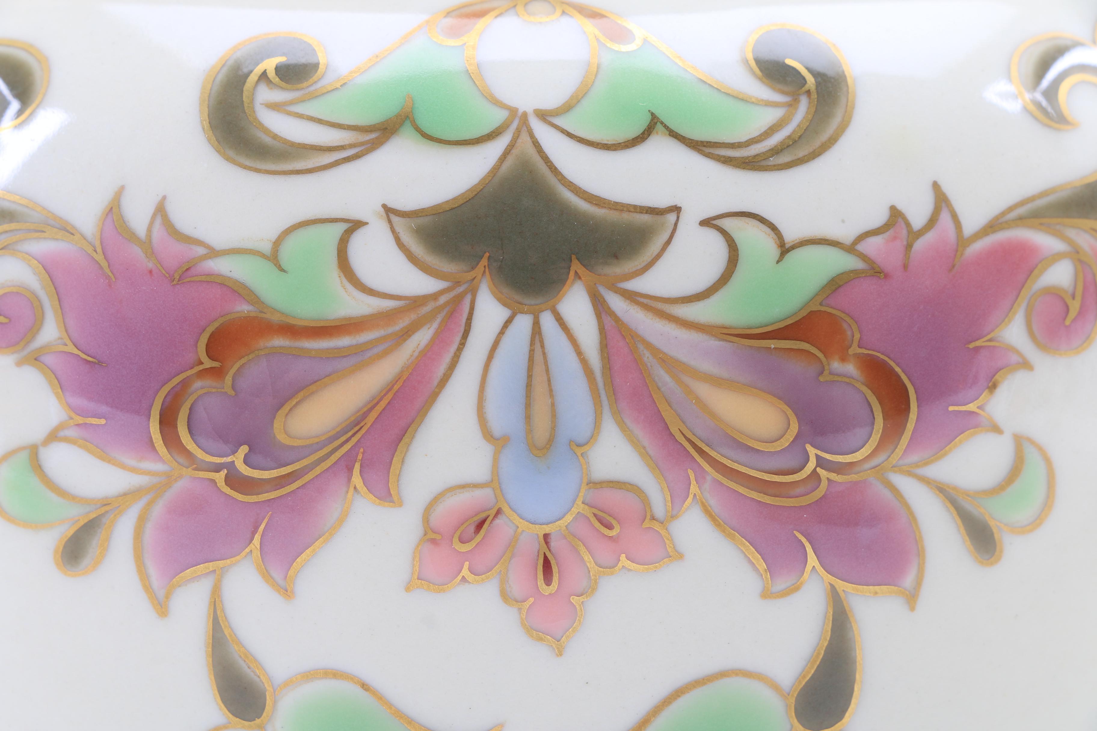 Zsolnay Pottery Ceramic Jardiniere Signed "Rozsahegyine"