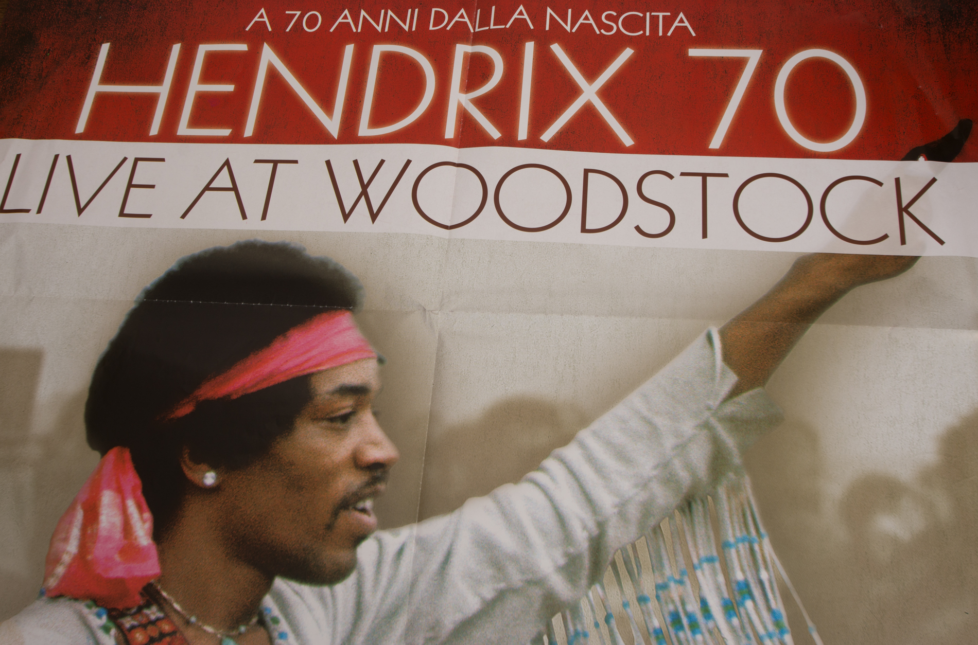 Jimi Hendrix Italian Movie Poster "Live at Woodstock"