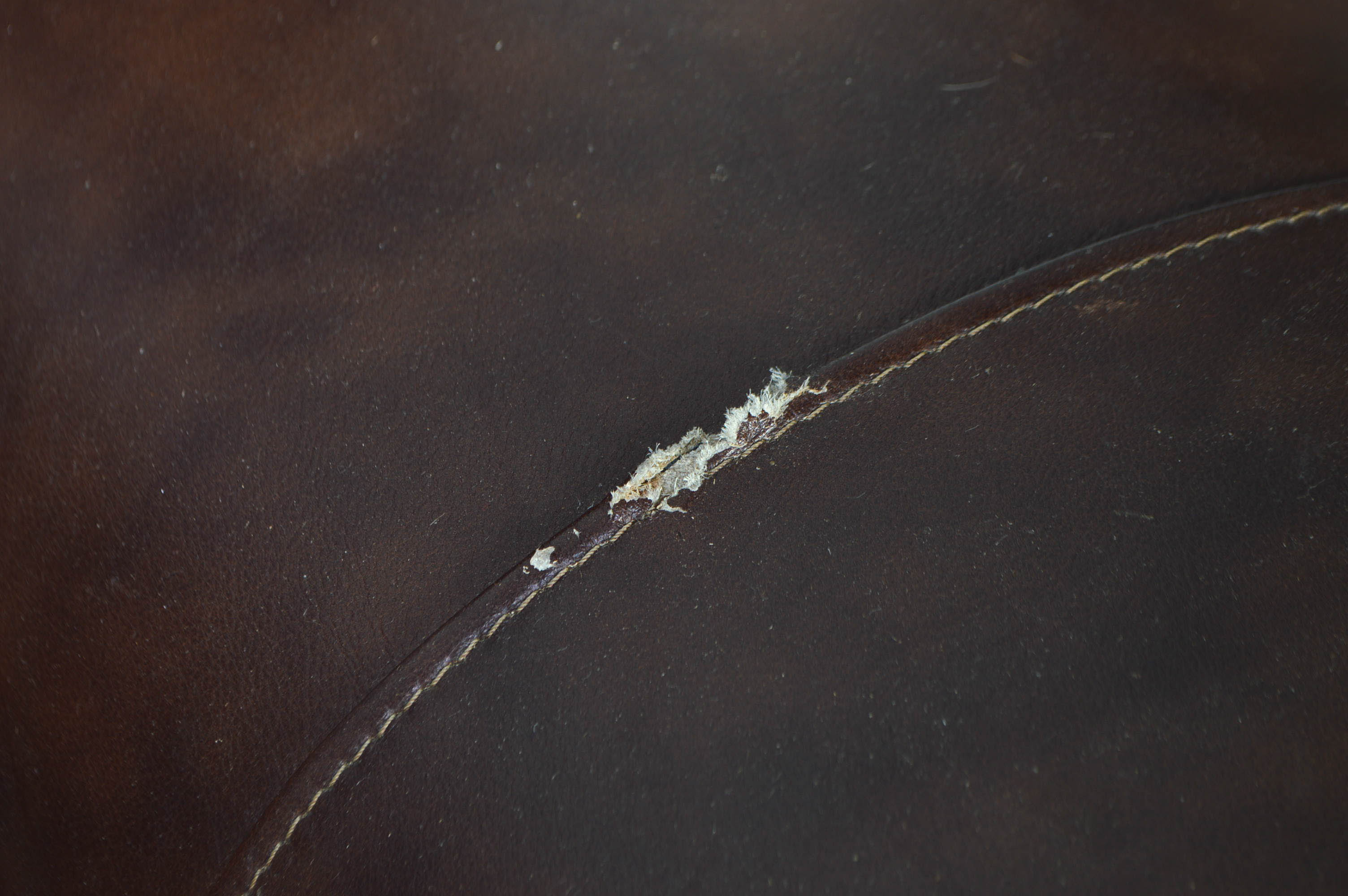 Brown Camelback Leather Sofa