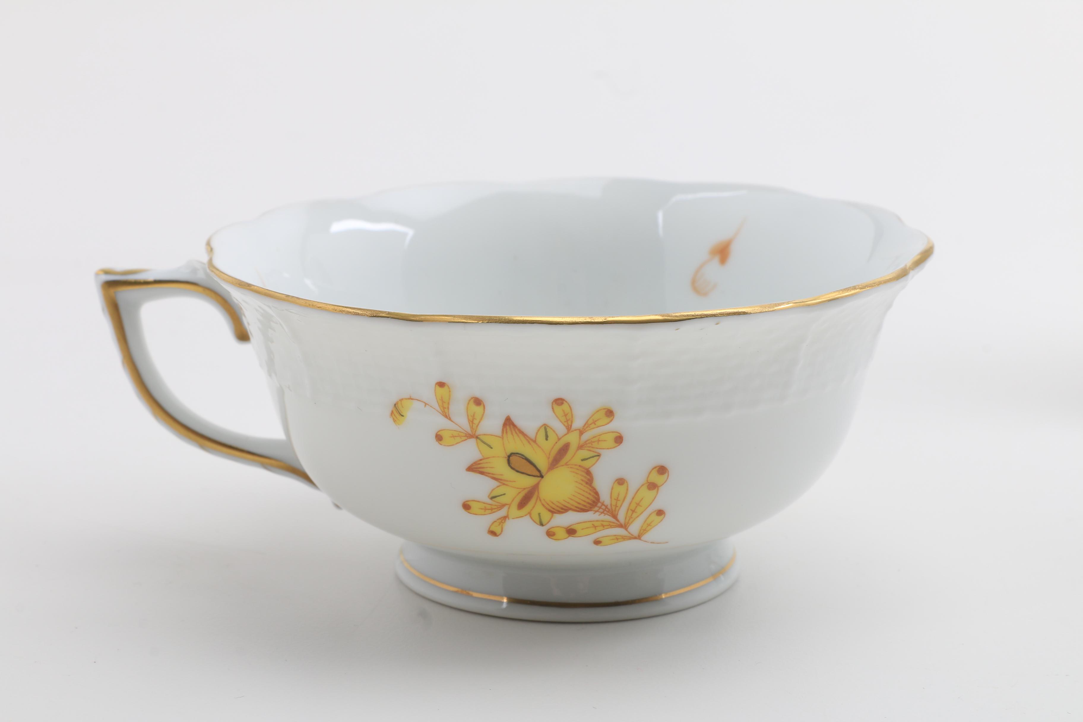 Herend Trembler Saucers, Tea Cups, and Saucers