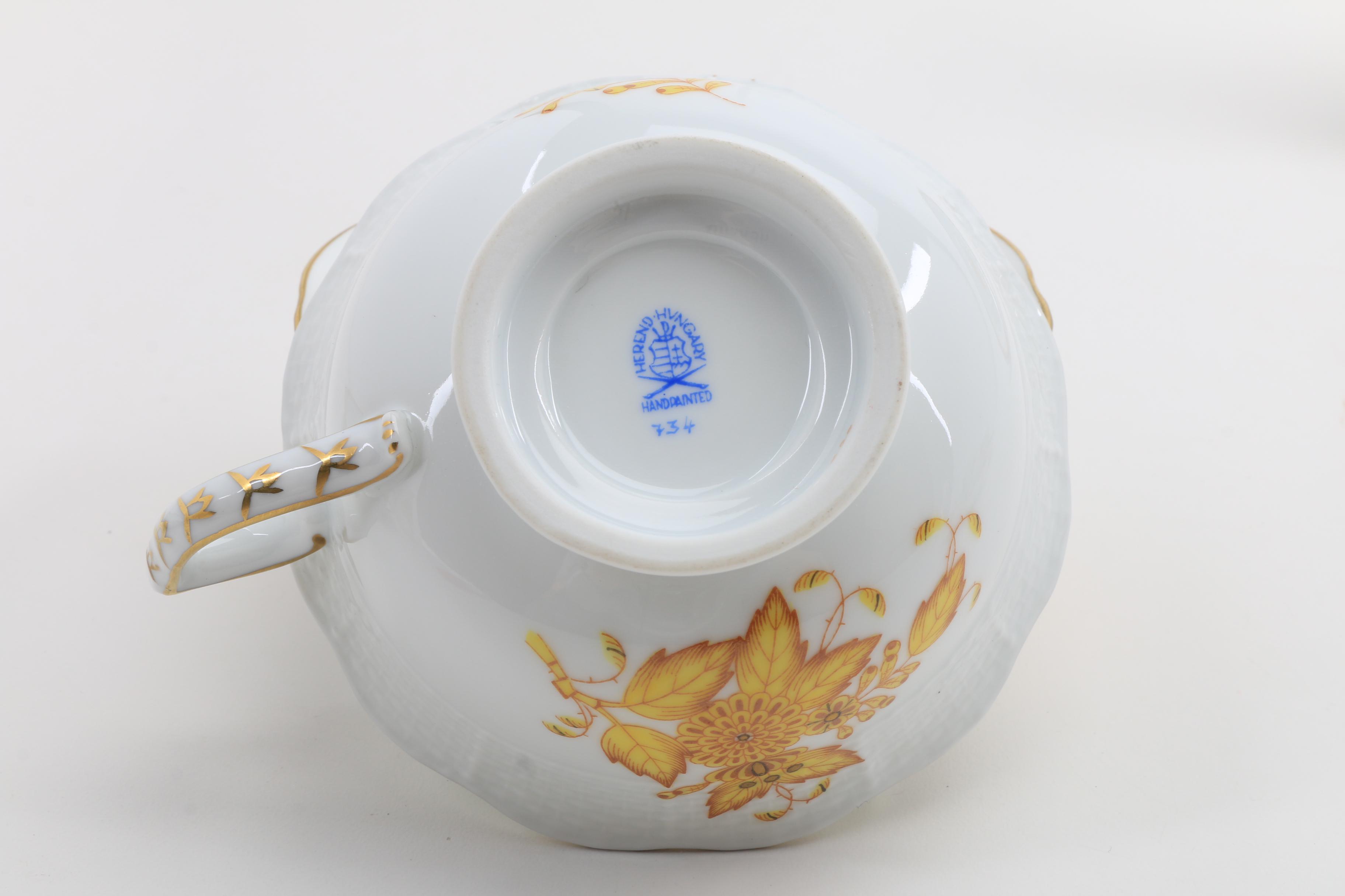 Herend Trembler Saucers, Tea Cups, and Saucers