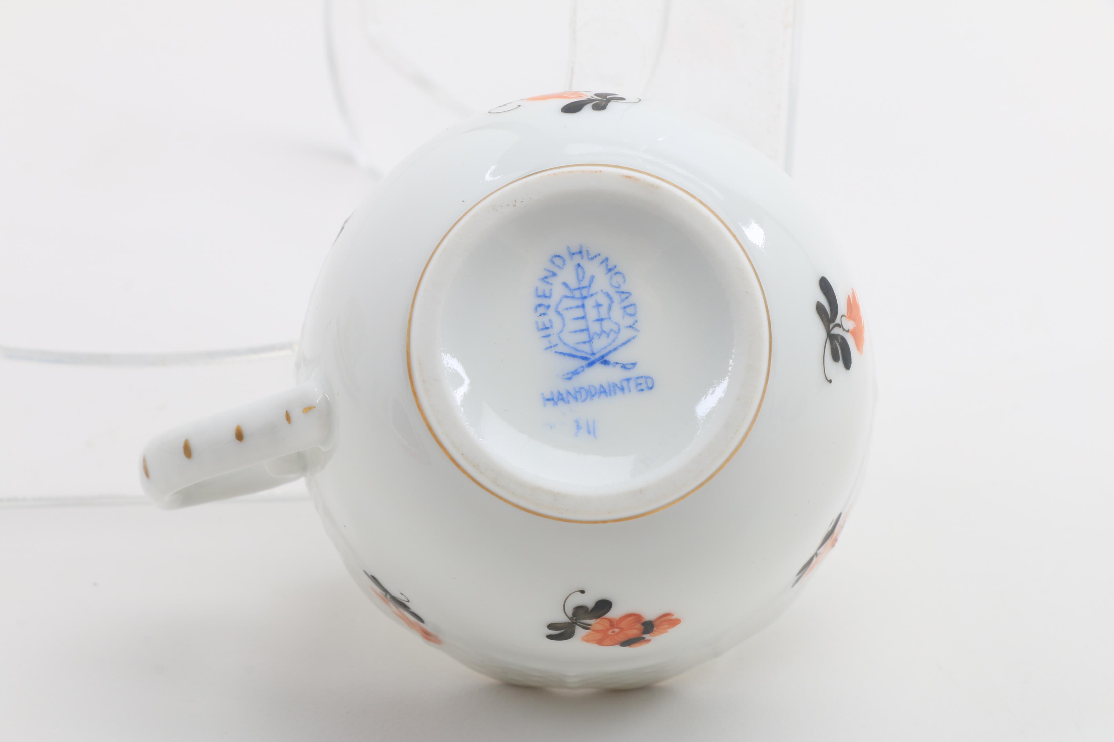 Herend Trembler Saucers, Tea Cups, and Saucers