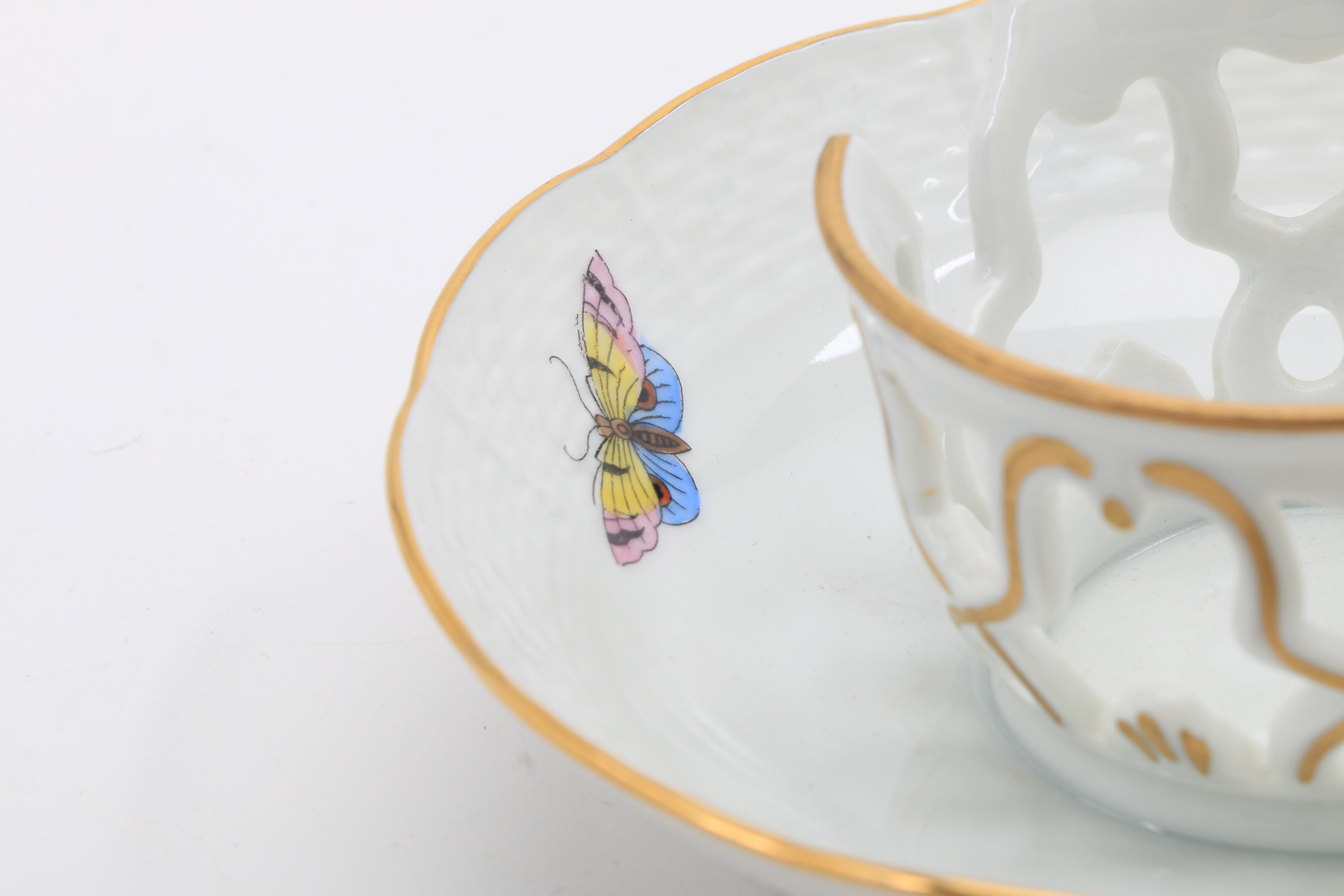Herend Trembler Saucers, Tea Cups, and Saucers