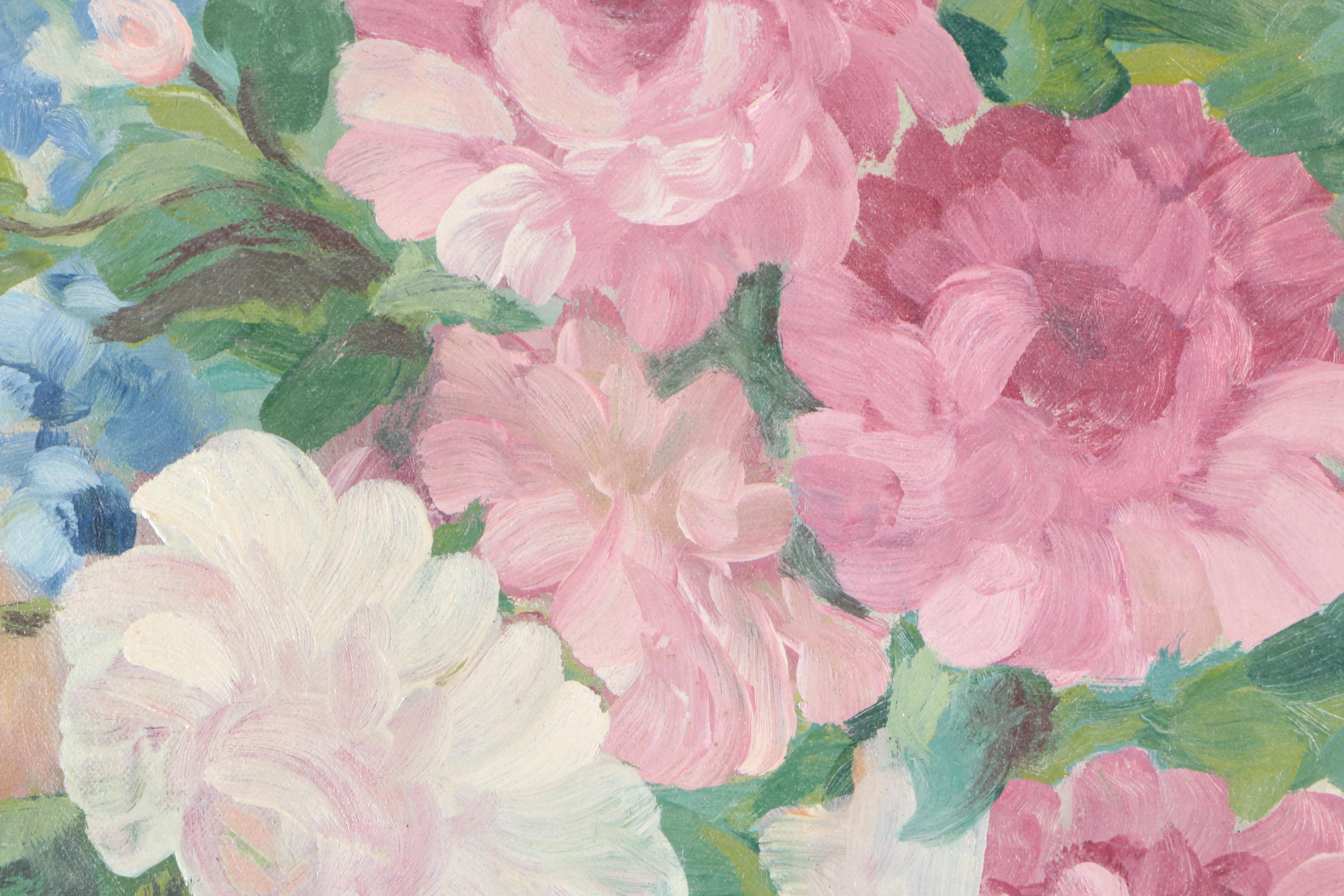 Vintage Oil Painting on Canvas of Still Life