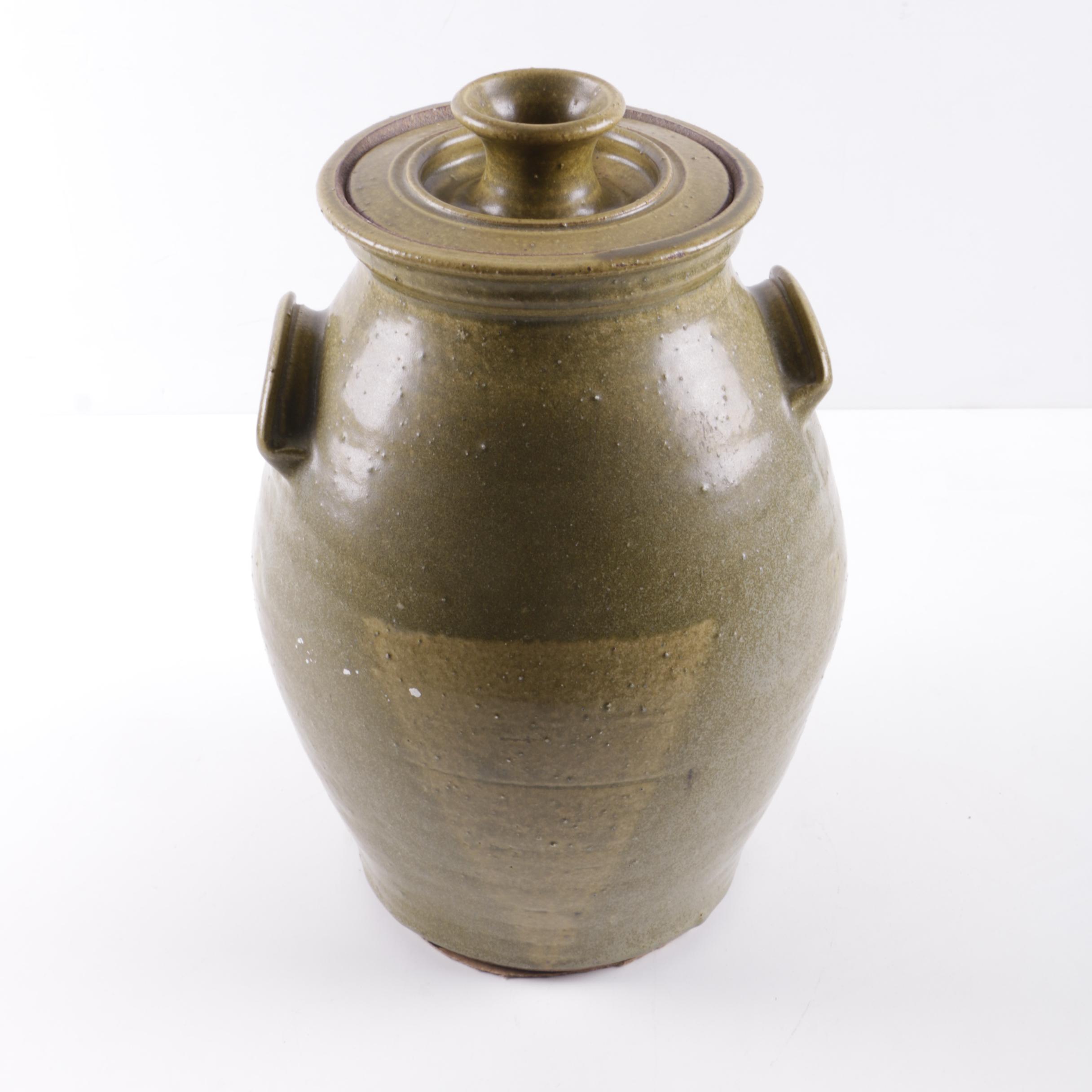 Hand Thrown Stoneware Lidded Jar with Vintage Matchbooks