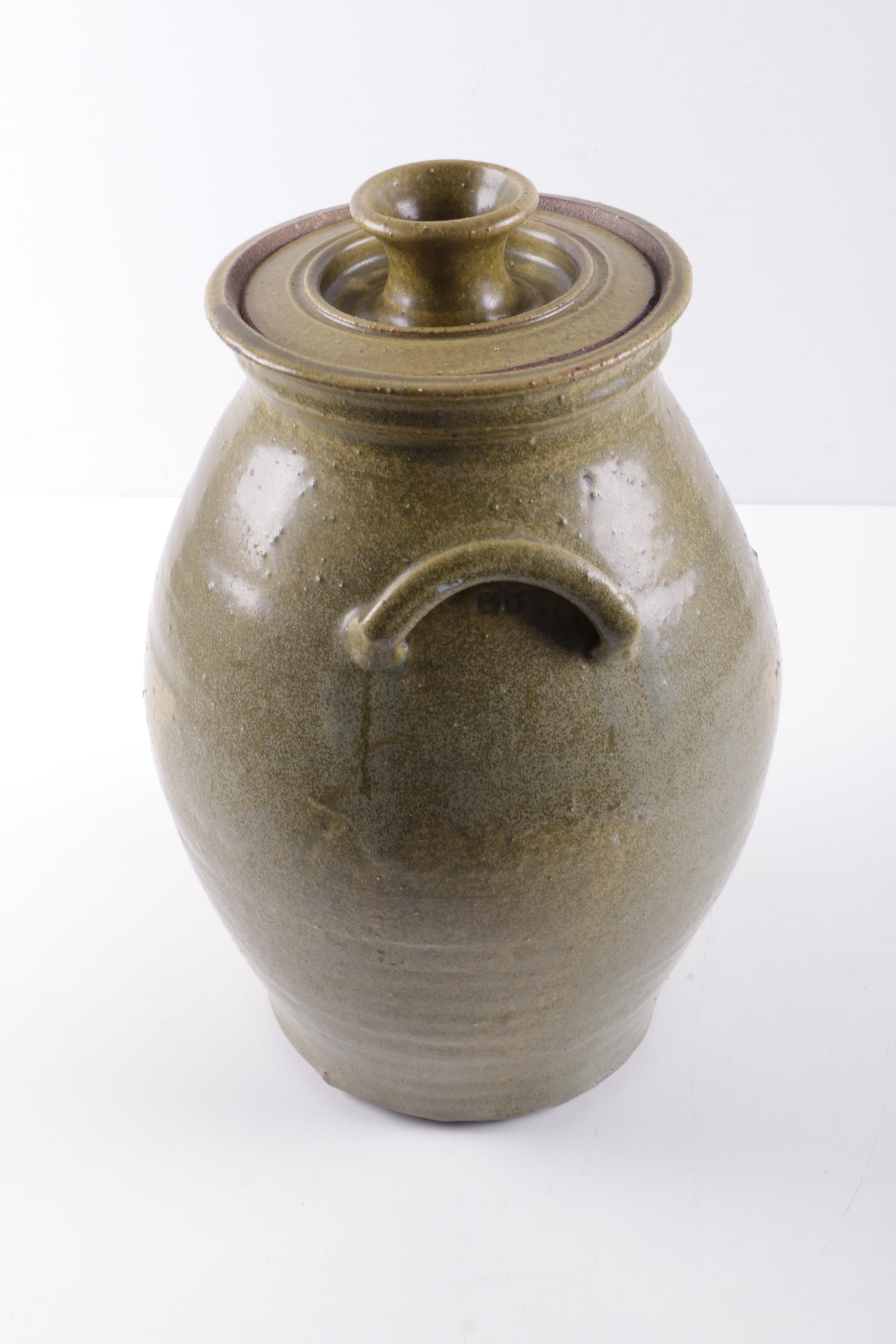 Hand Thrown Stoneware Lidded Jar with Vintage Matchbooks