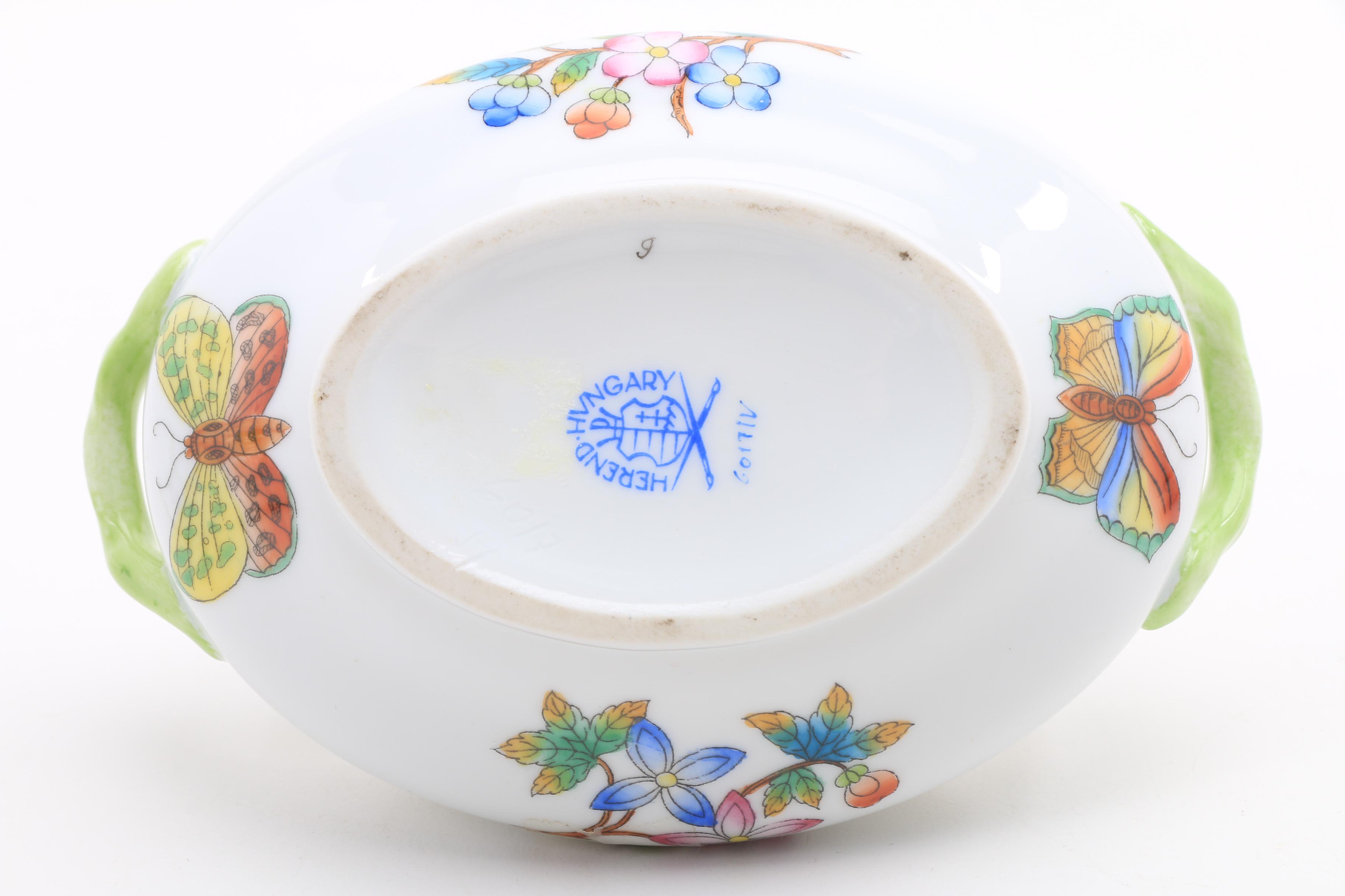 Herend Porcelain Mini Soup Tureen, Bell, Trinket and Bon Bon Box