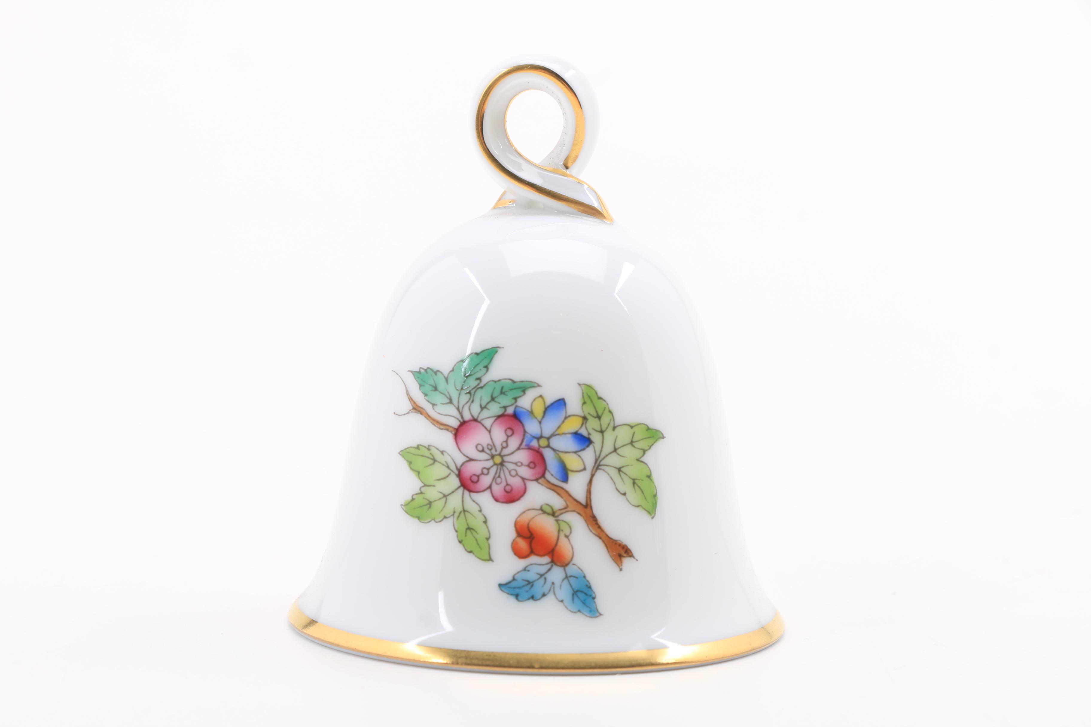 Herend Porcelain Mini Soup Tureen, Bell, Trinket and Bon Bon Box