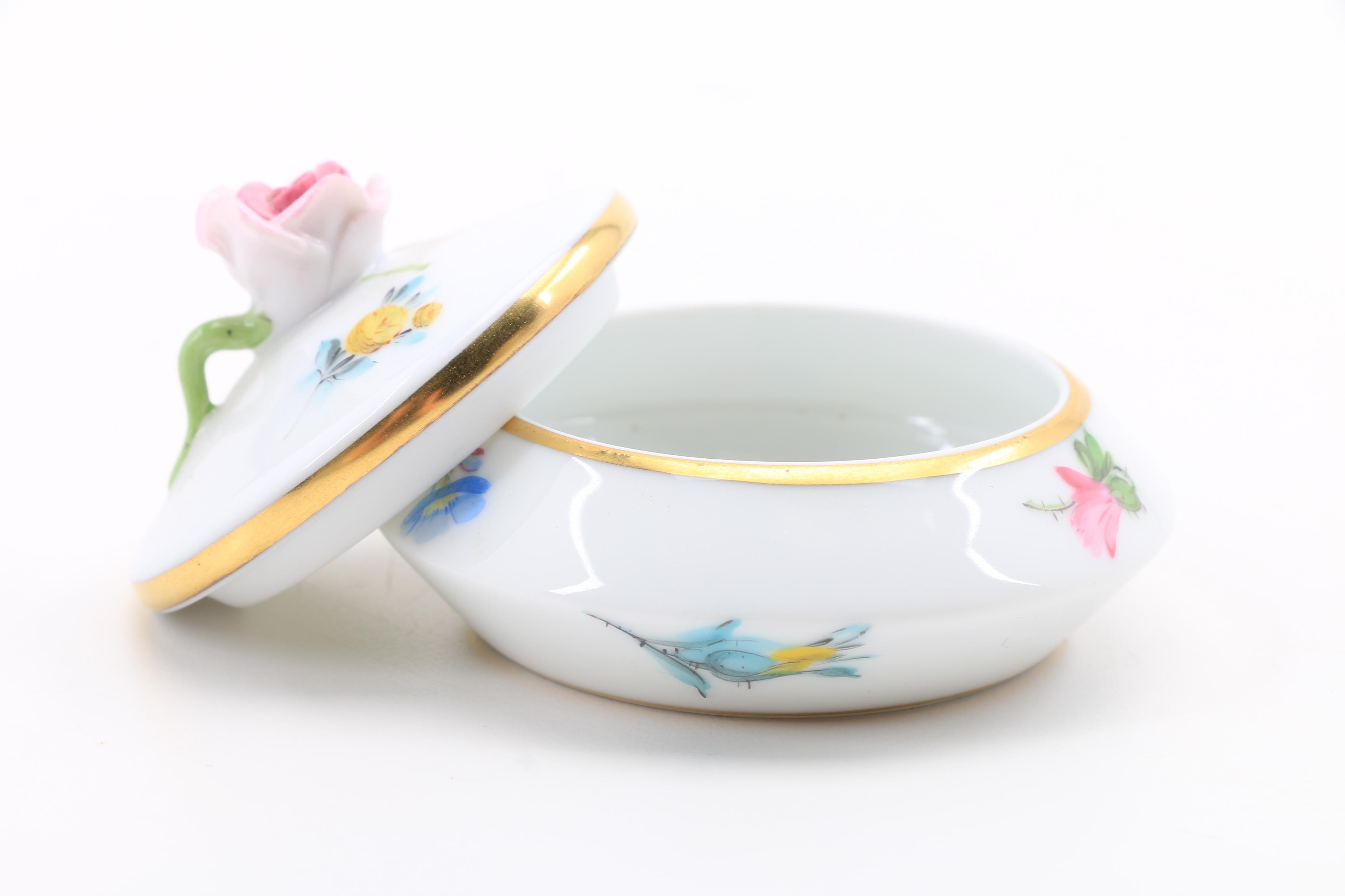 Herend Porcelain Mini Soup Tureen, Bell, Trinket and Bon Bon Box