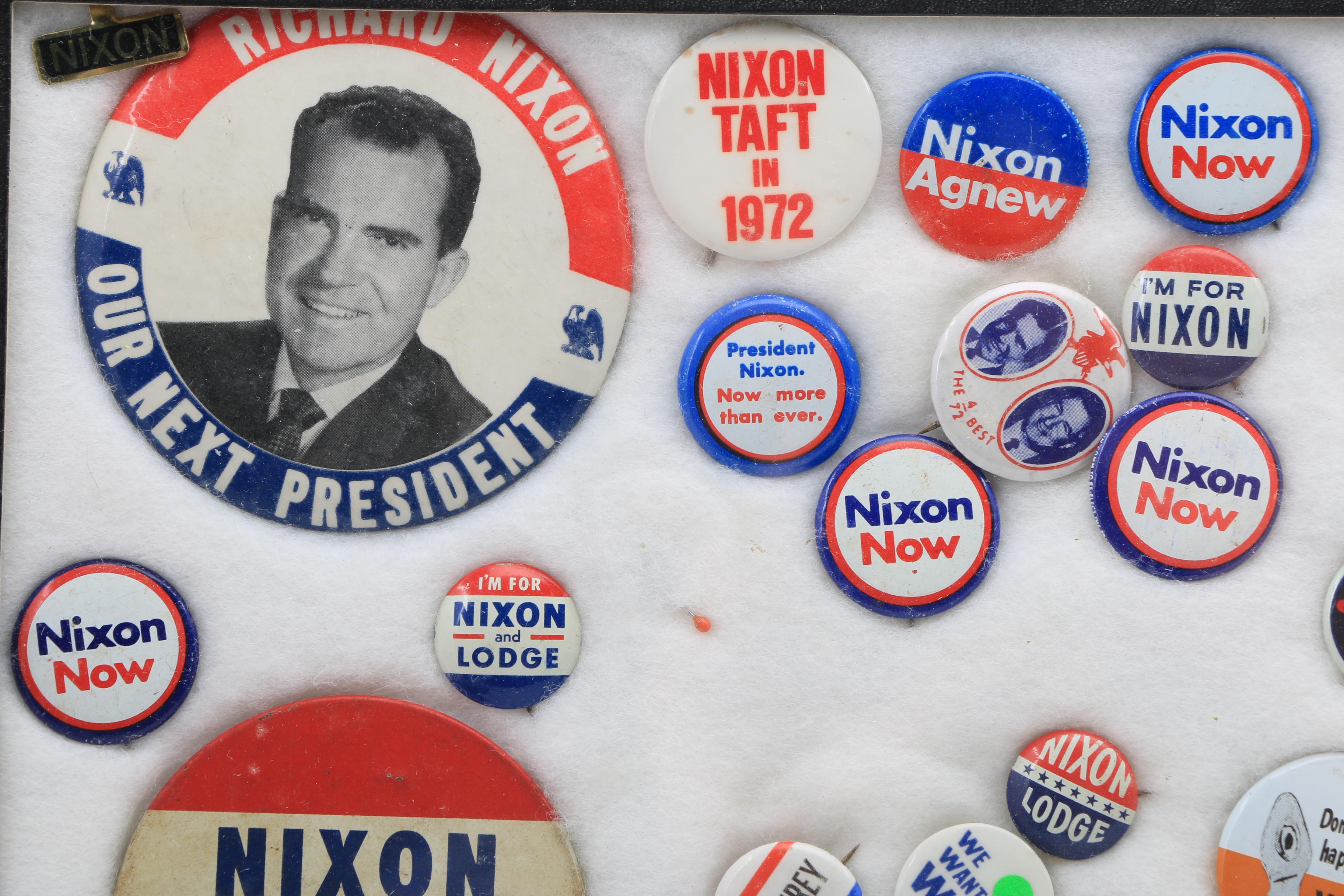 Approximately Fifty Political Campaign Buttons 1968-1972