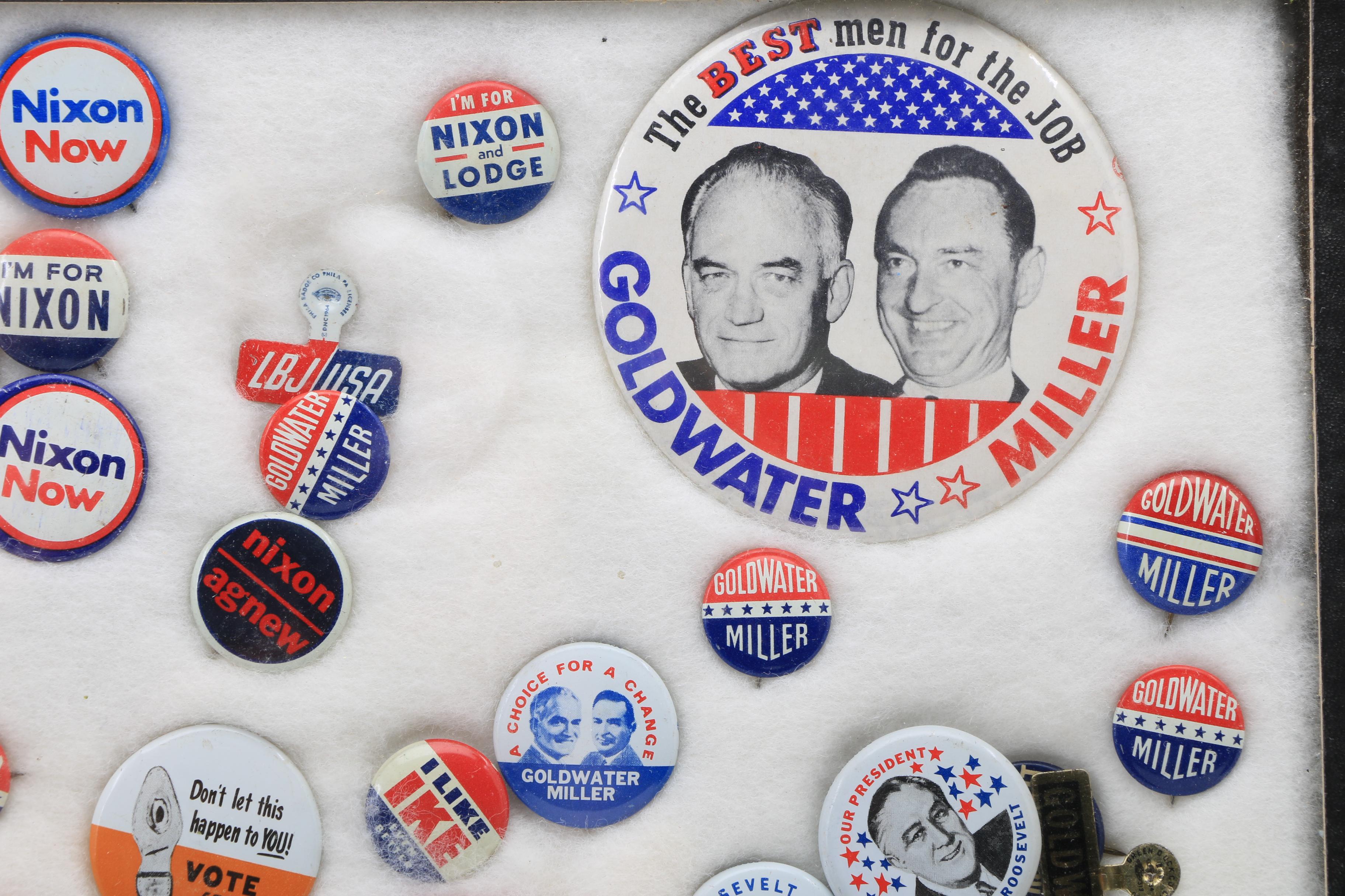 Approximately Fifty Political Campaign Buttons 1968-1972