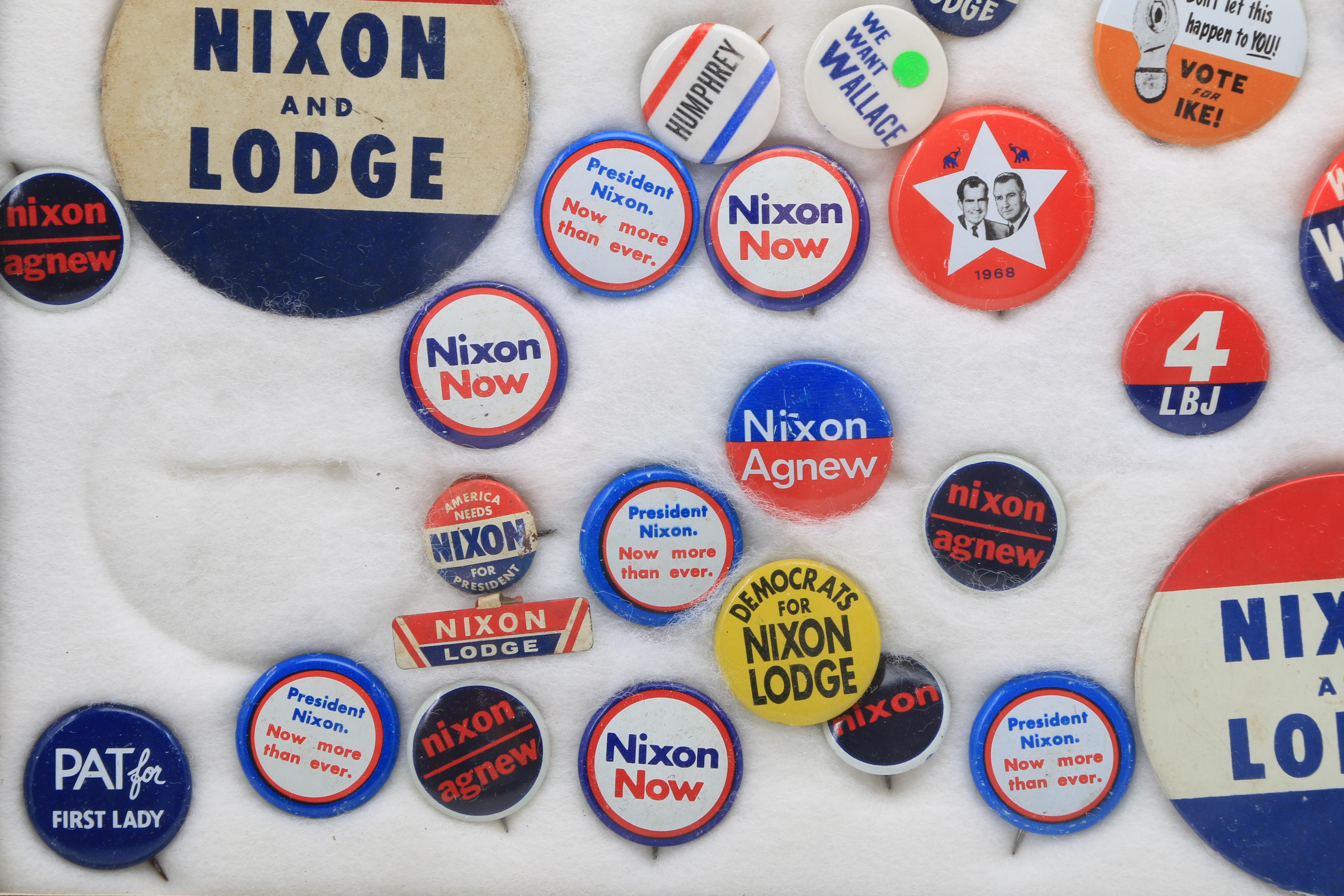 Approximately Fifty Political Campaign Buttons 1968-1972