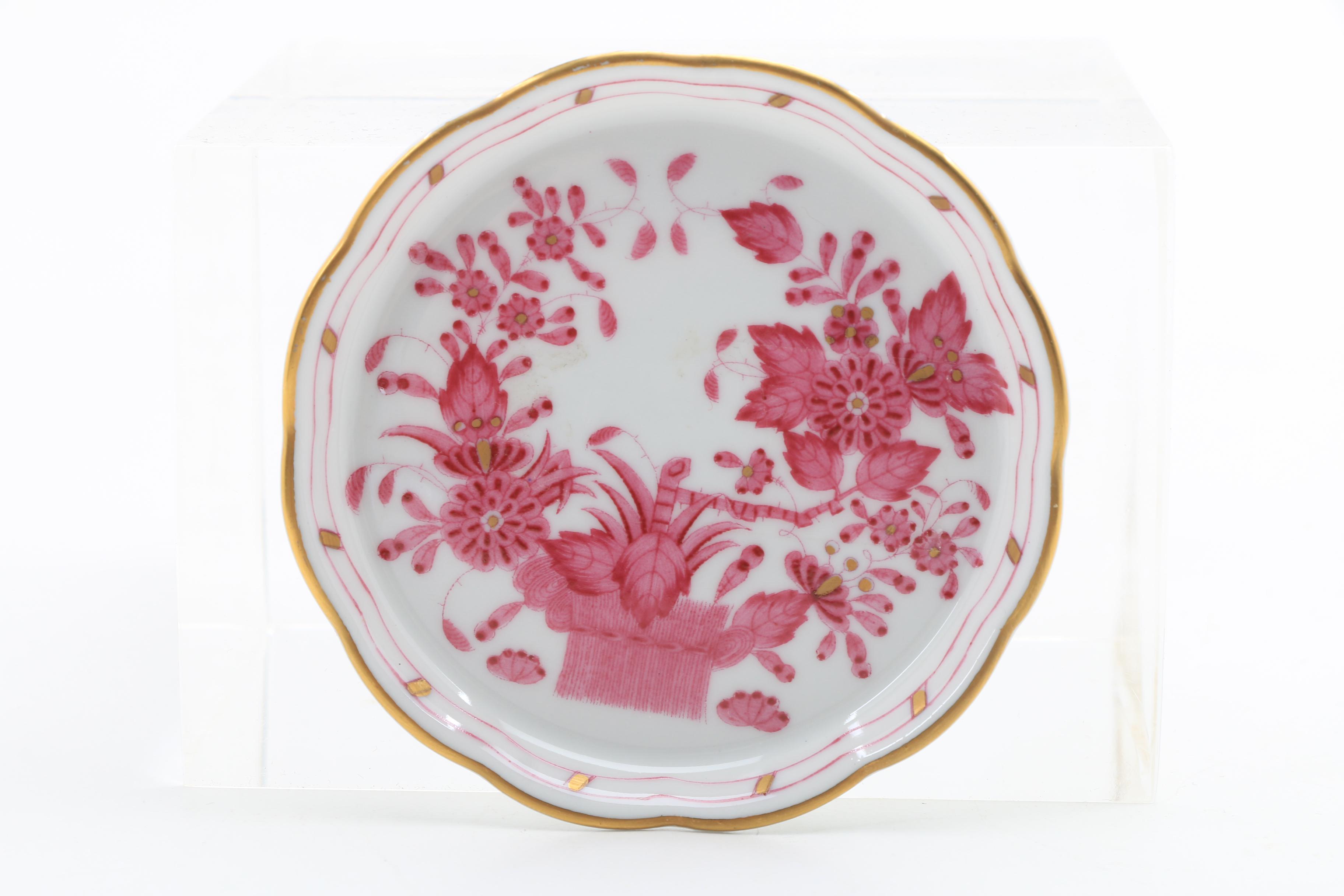 Five Herend Hand Painted Porcelain Butter Pats