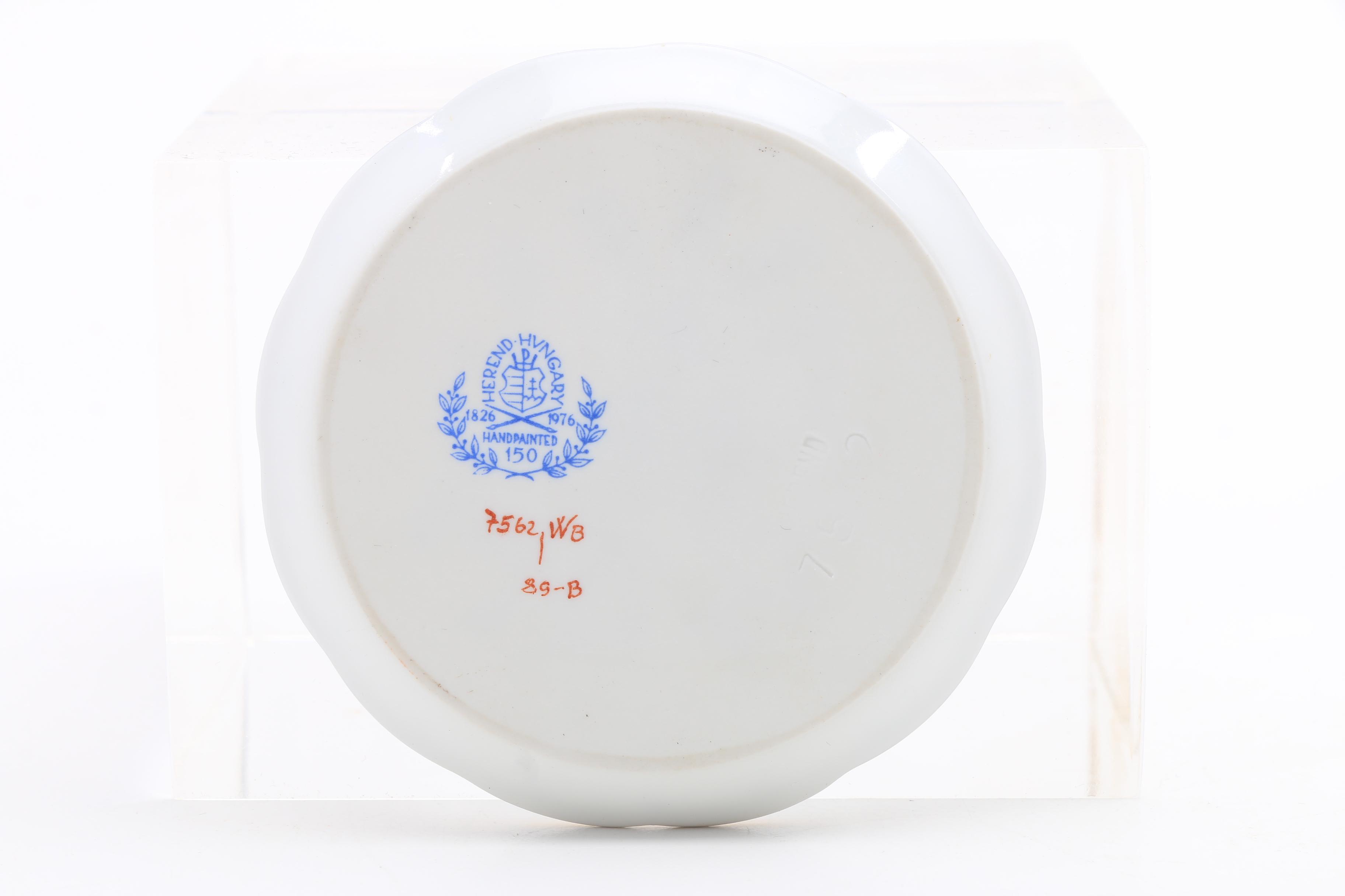 Five Herend Hand Painted Porcelain Butter Pats