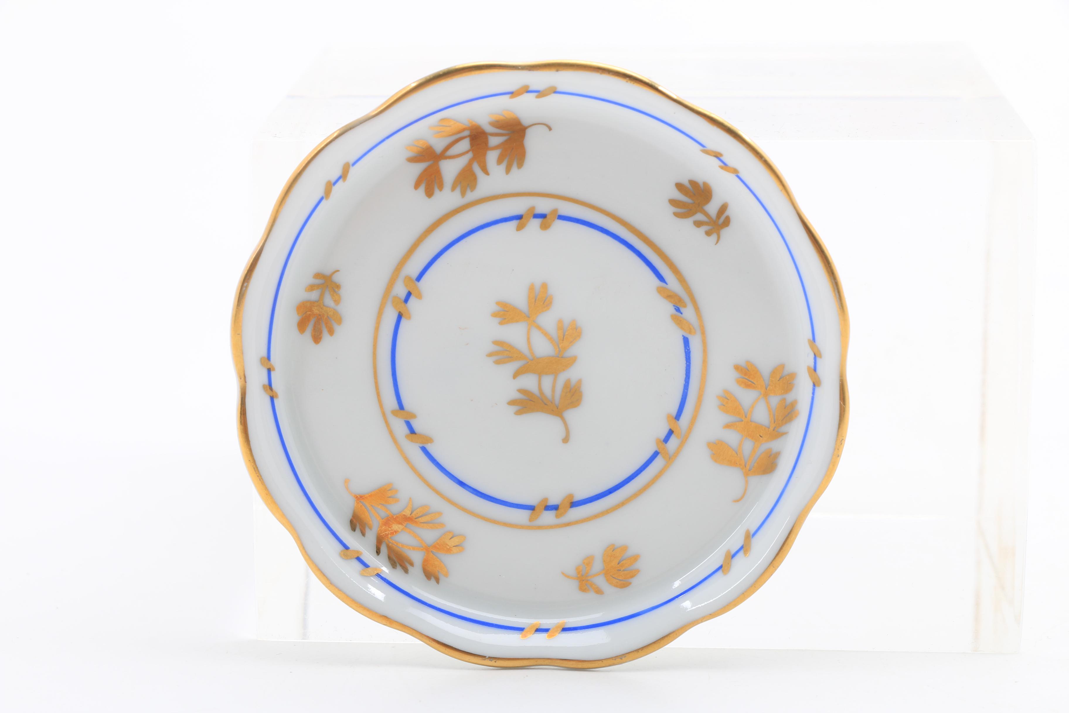 Five Herend Hand Painted Porcelain Butter Pats