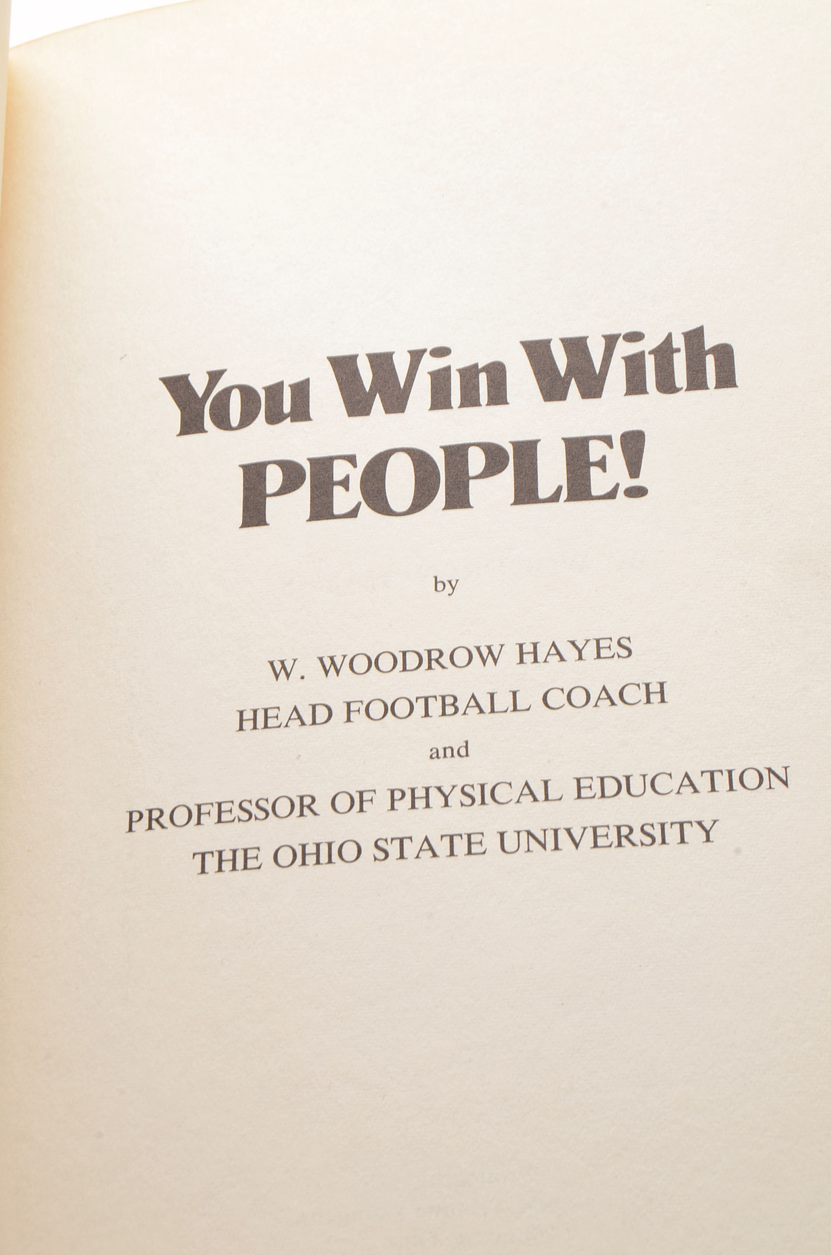 Woody Hayes Signed Book With COA
