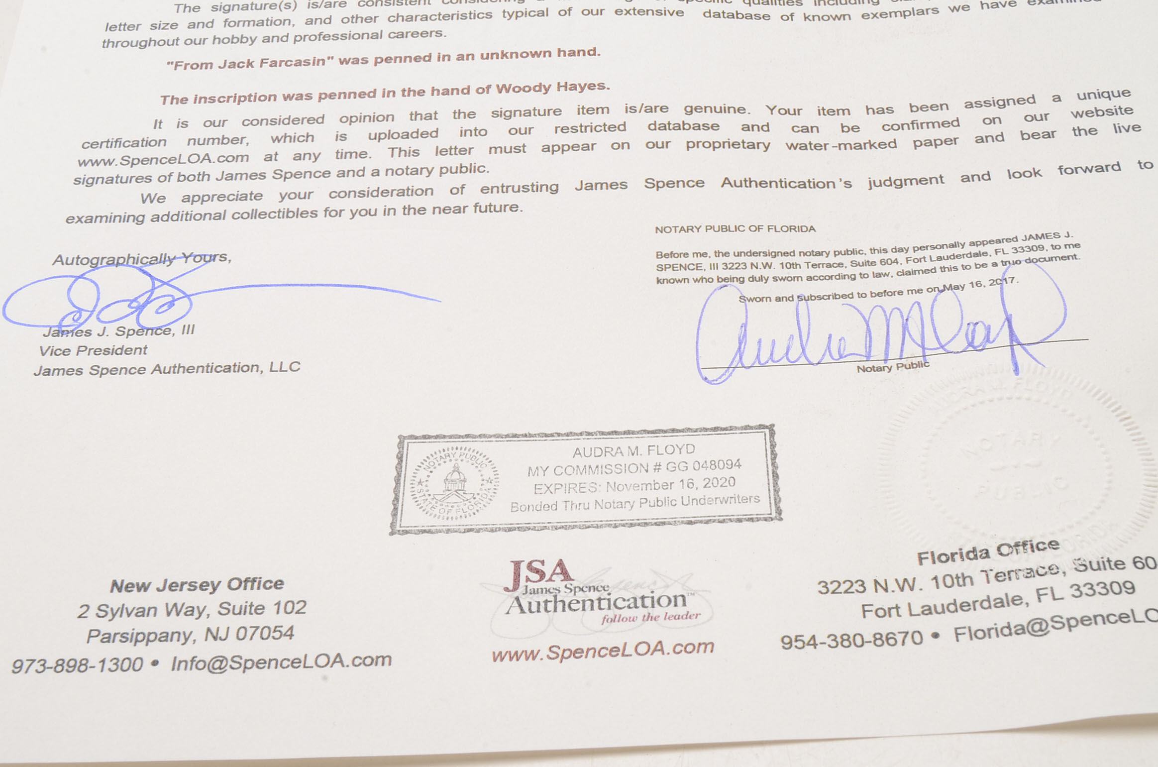 Woody Hayes Signed Book With COA