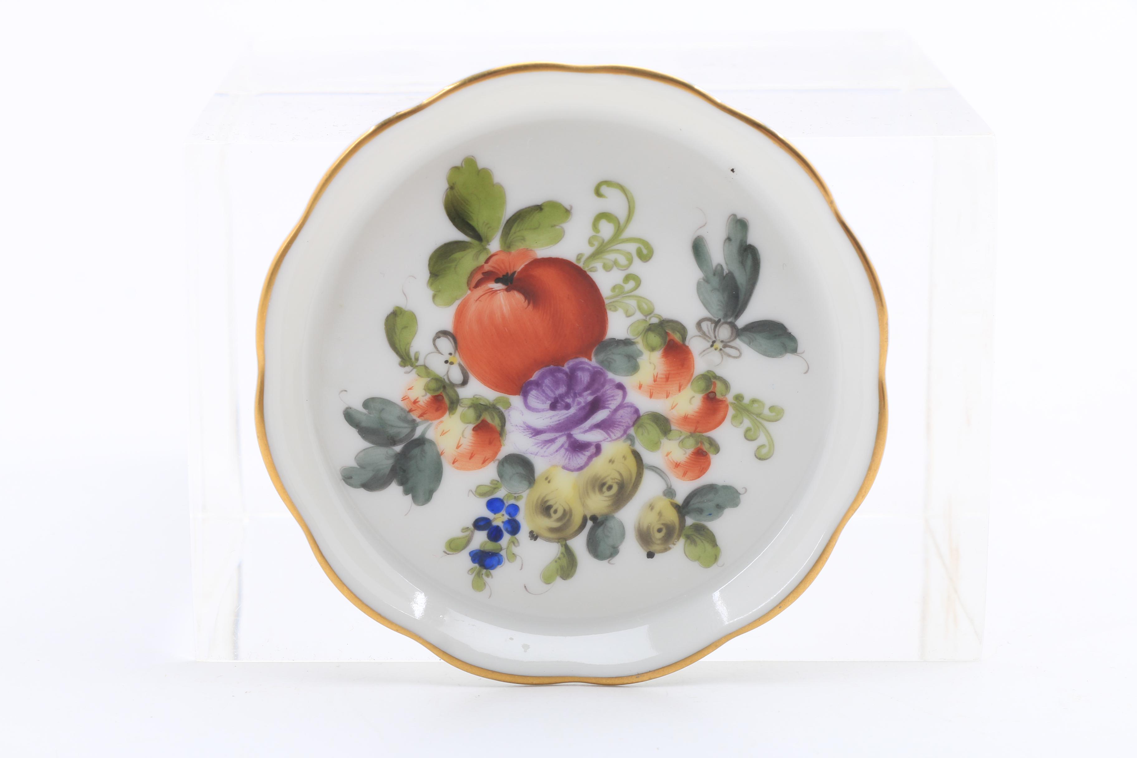 Five Herend Hand Painted Porcelain Butter Pats