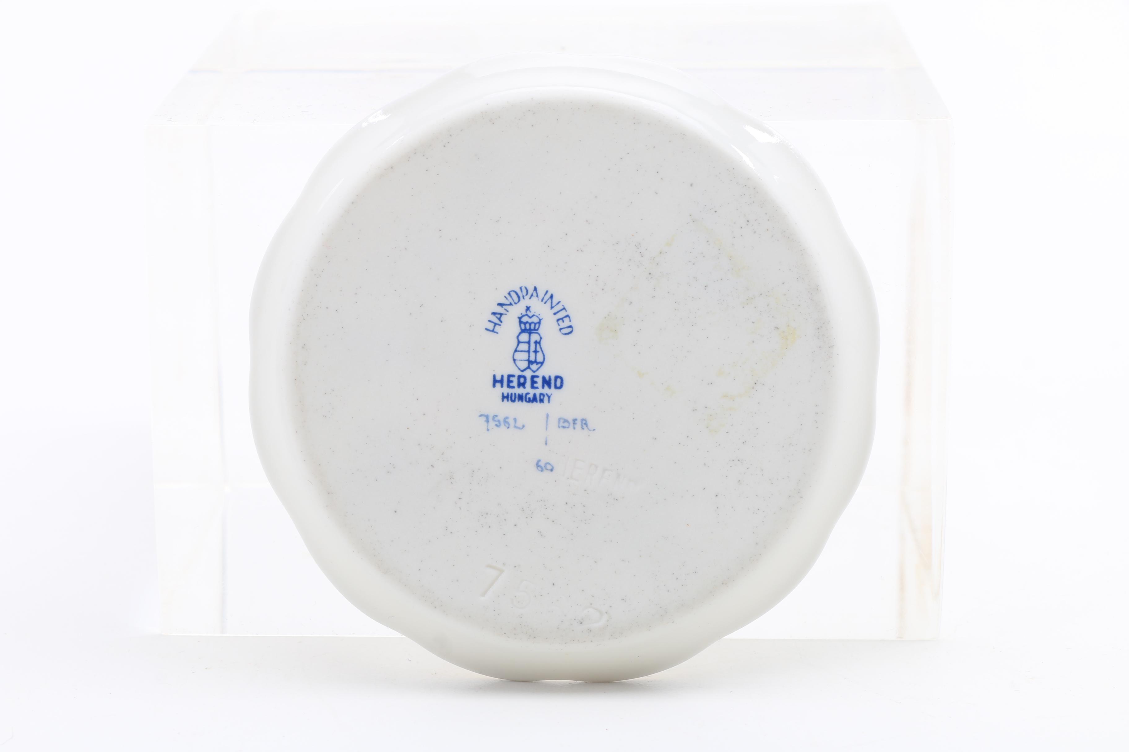 Five Herend Hand Painted Porcelain Butter Pats