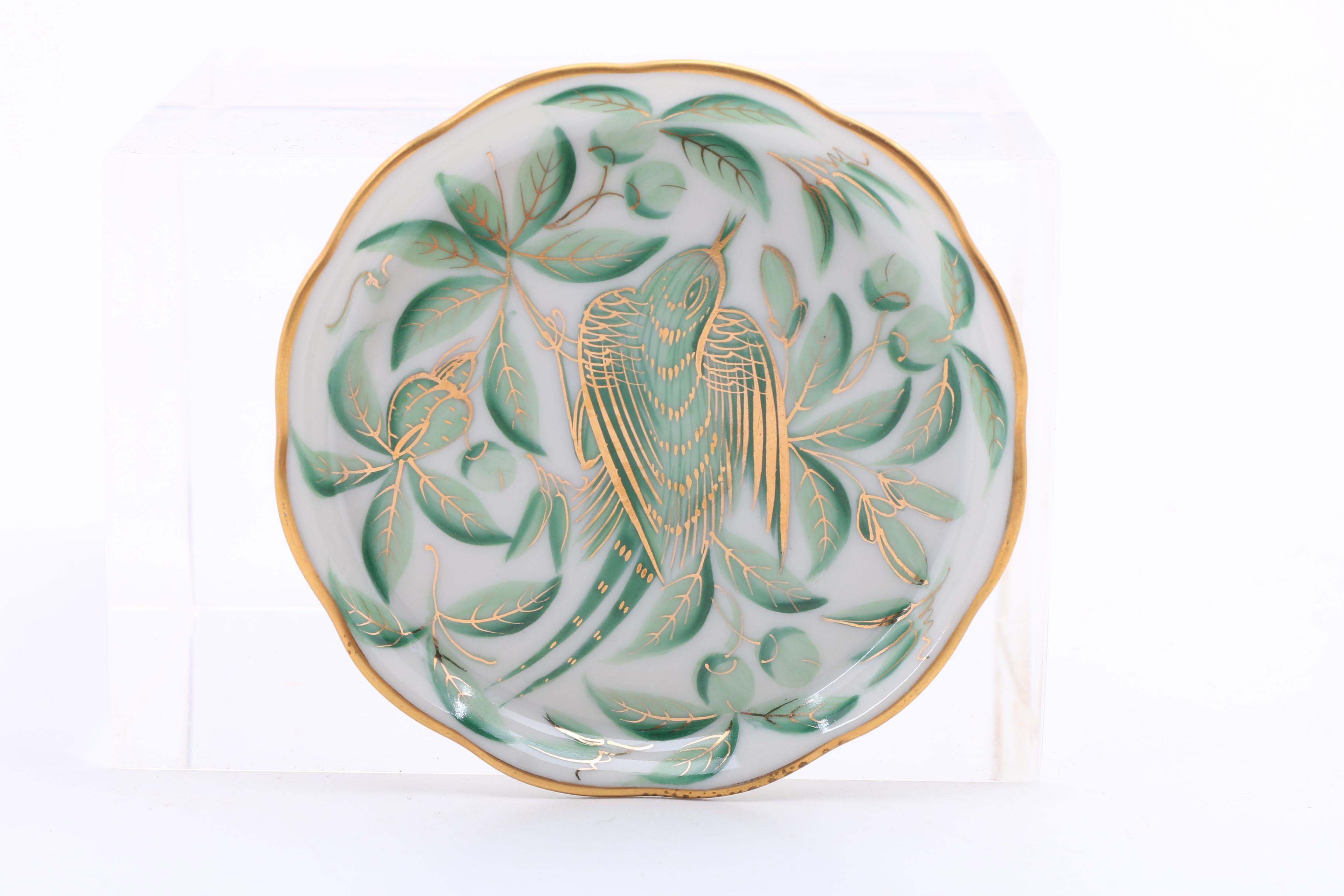 Five Herend Hand Painted Porcelain Butter Pats