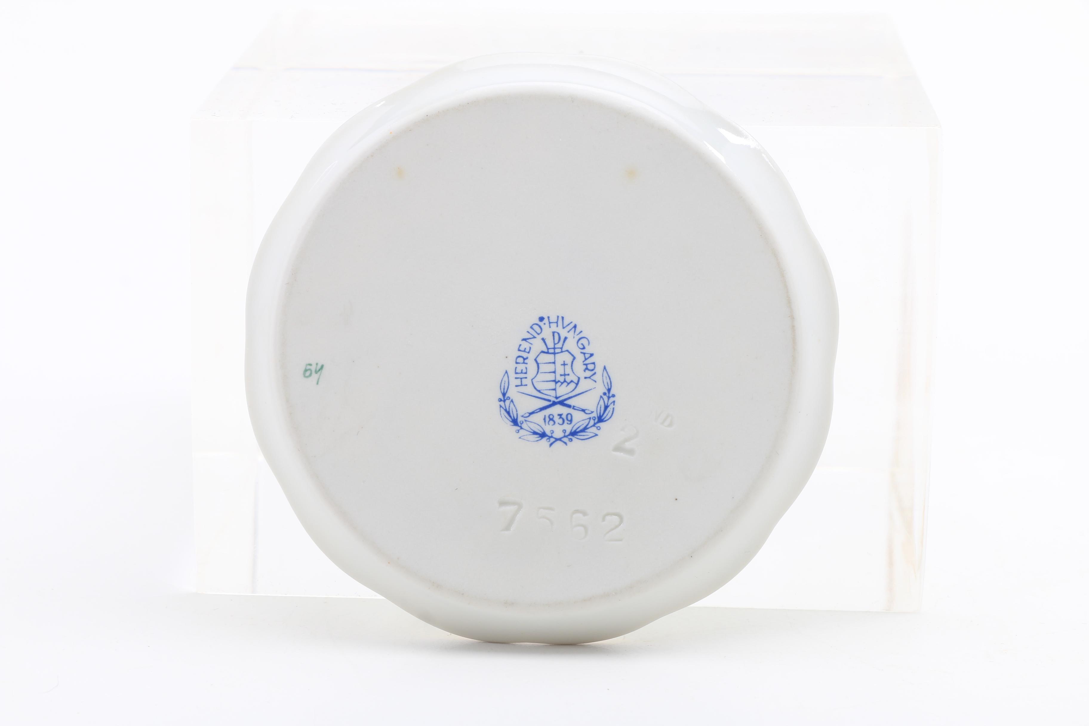 Five Herend Hand Painted Porcelain Butter Pats