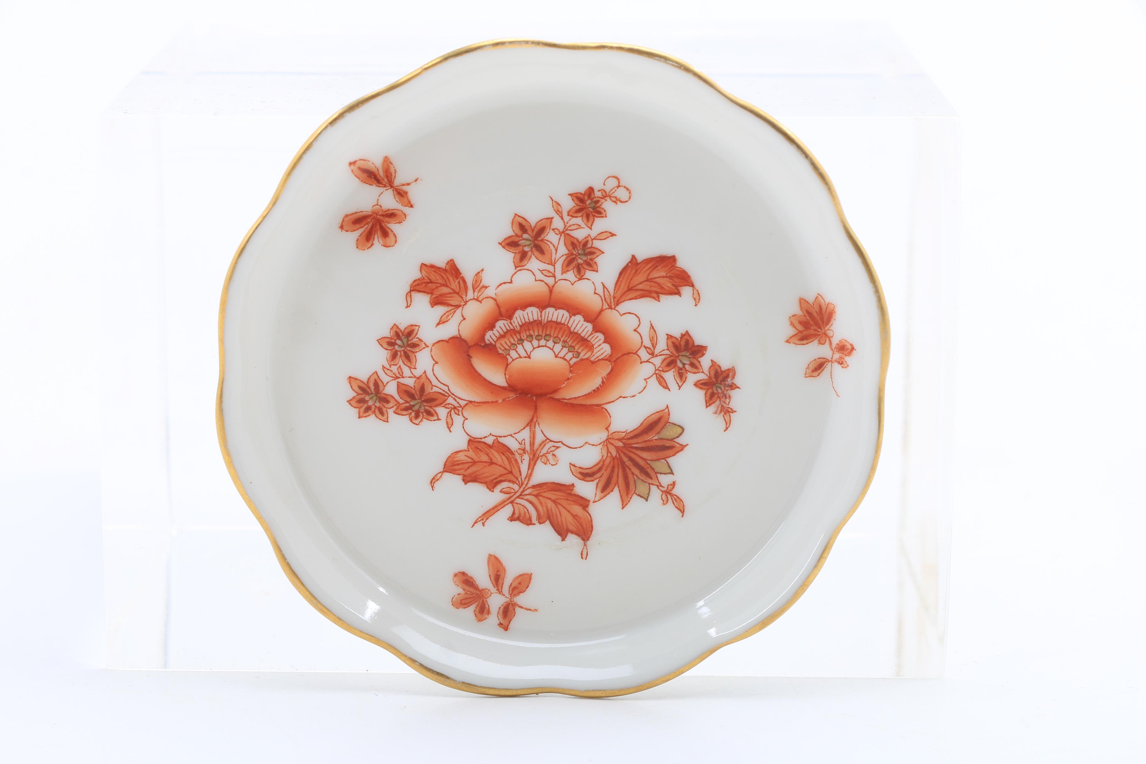 Five Herend Hand Painted Porcelain Butter Pats