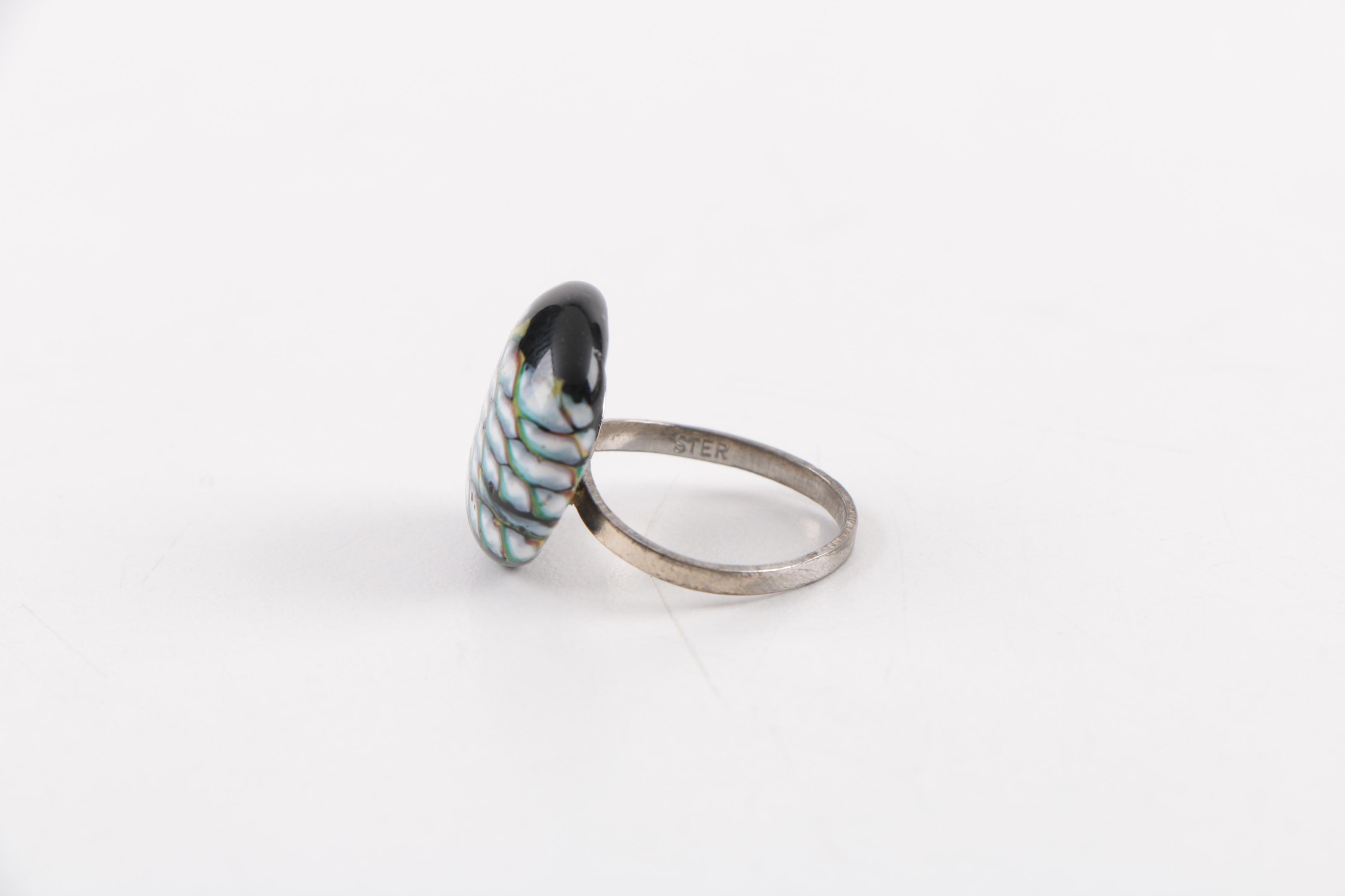 Sterling Silver Jewelry Including a Mother of Pearl Ring