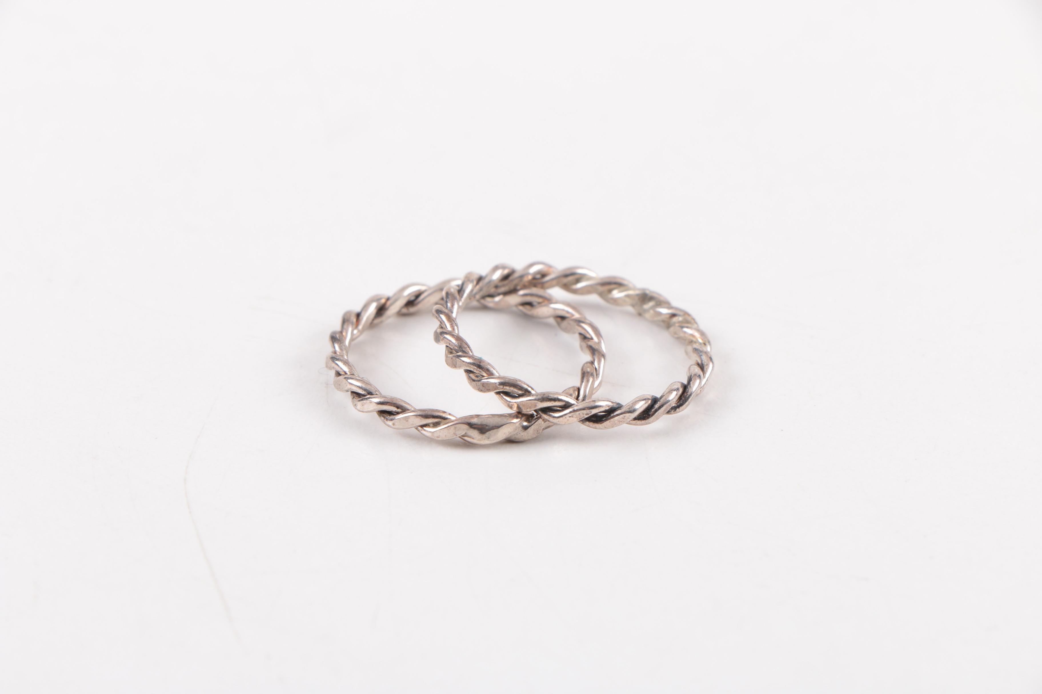 Sterling Silver Jewelry Including a Mother of Pearl Ring