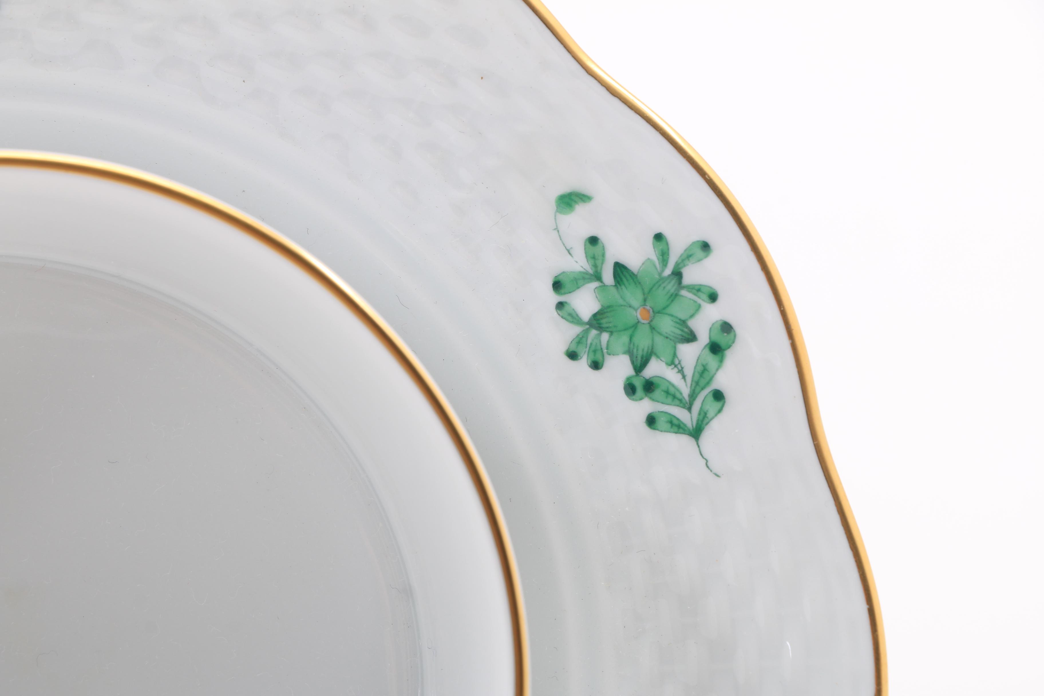 Herend "Green Chinese Bouquet" Covered Cheese Server