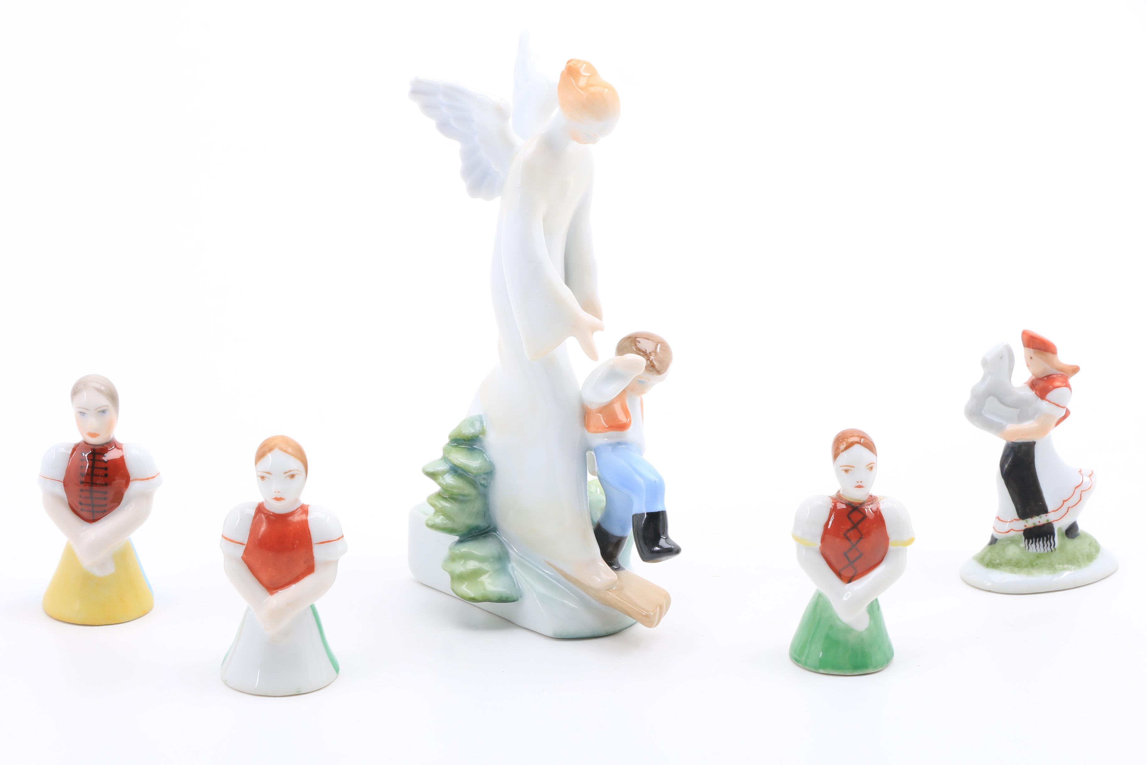 Five Herend Porcelain Miniature Figurines