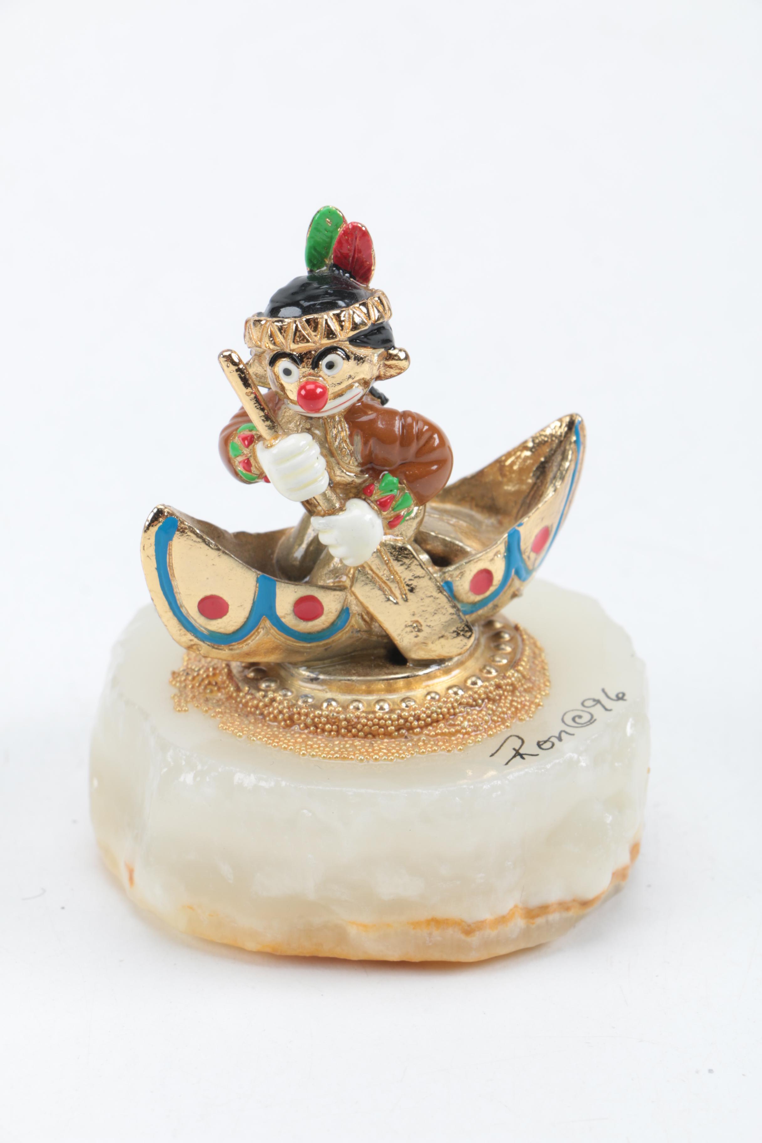 Five Signed Ron Lee Clown Figurines