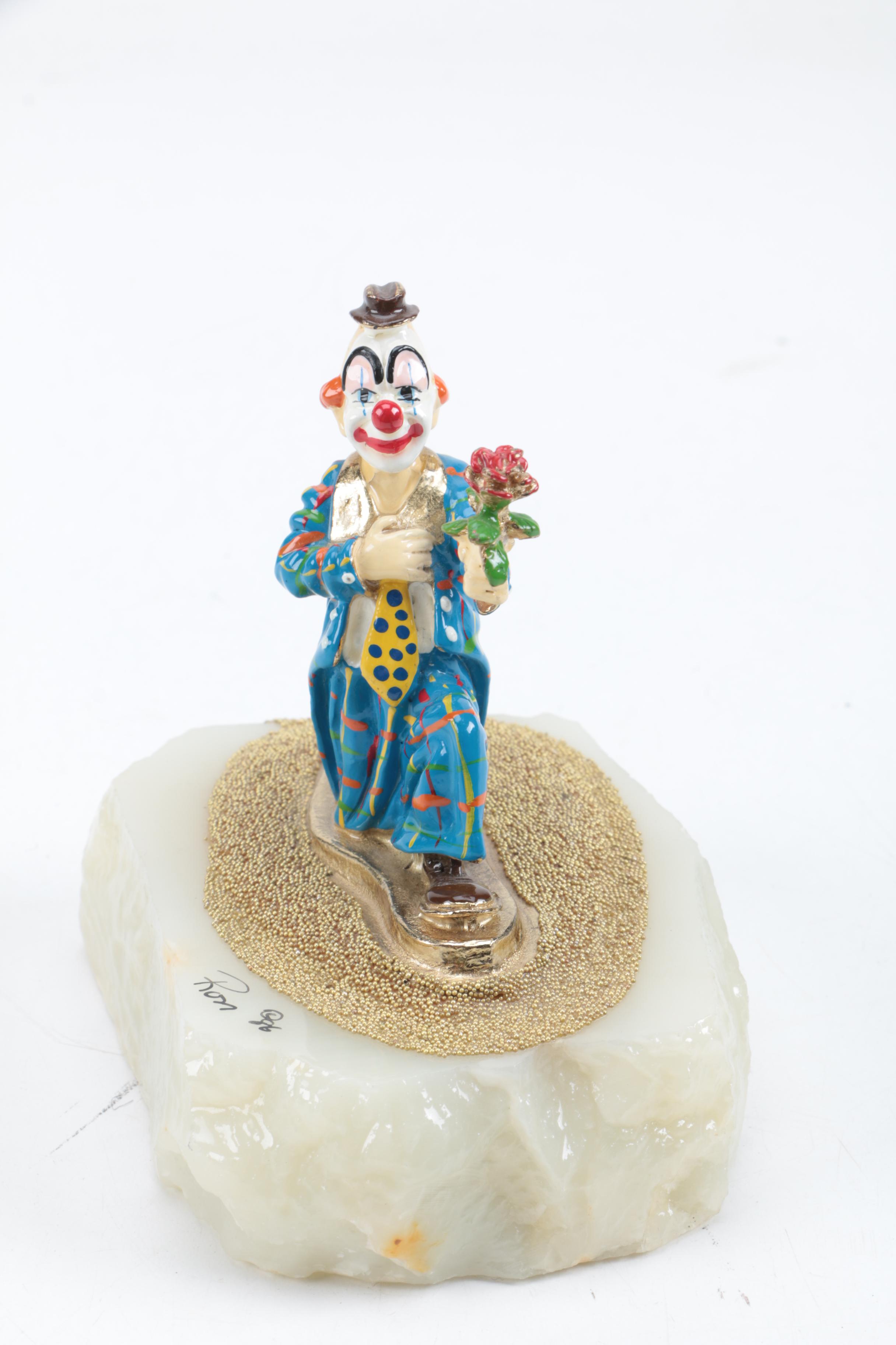 Five Signed Ron Lee Clown Figurines