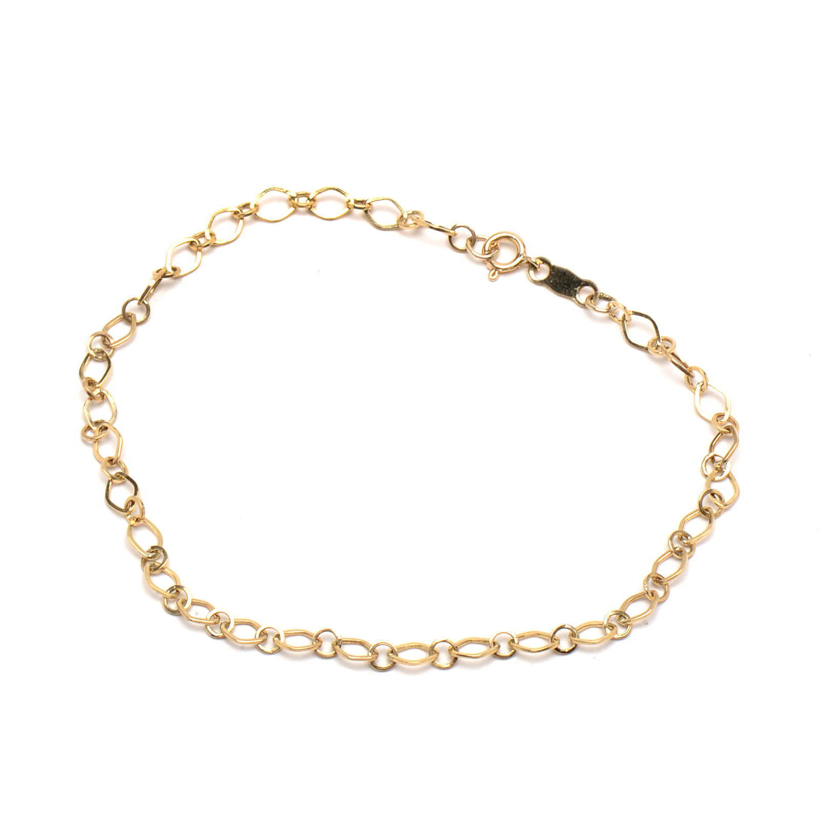 10K Yellow Gold Cable Linked Bracelet