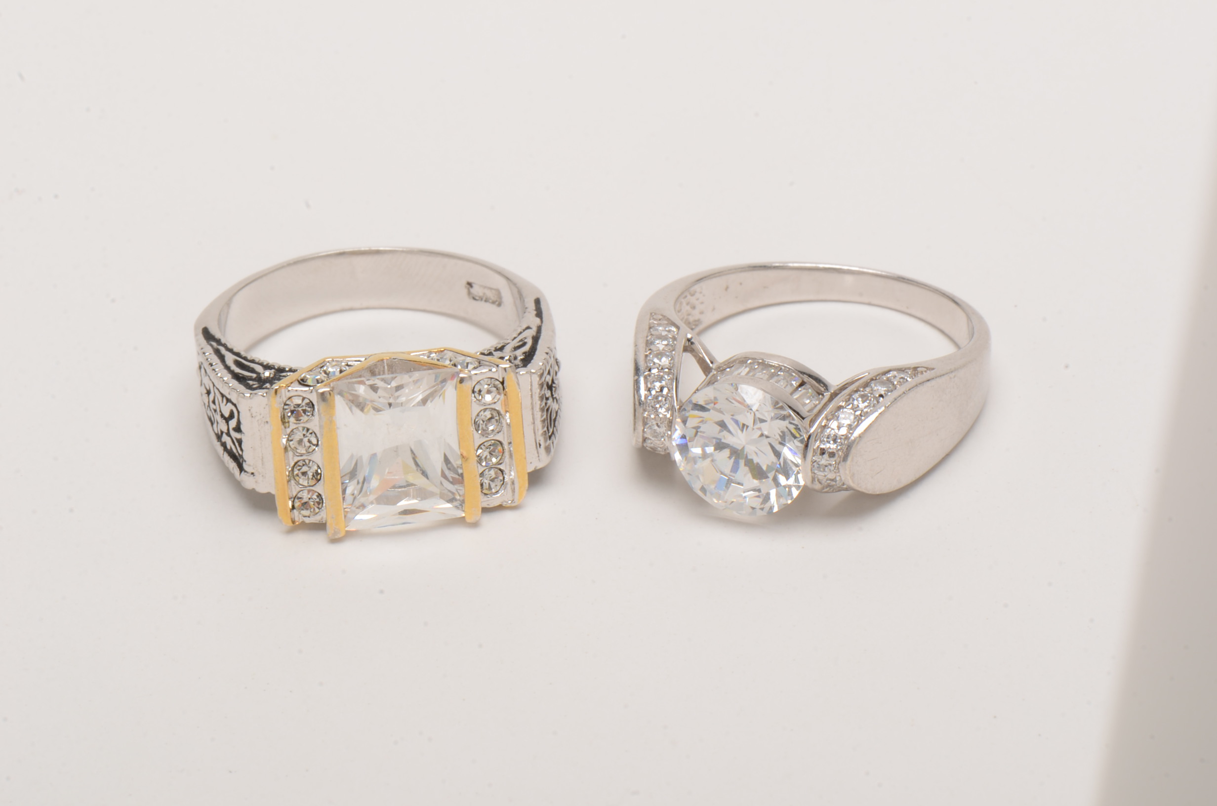 Assortment of Costume Rings Including Sterling Silver